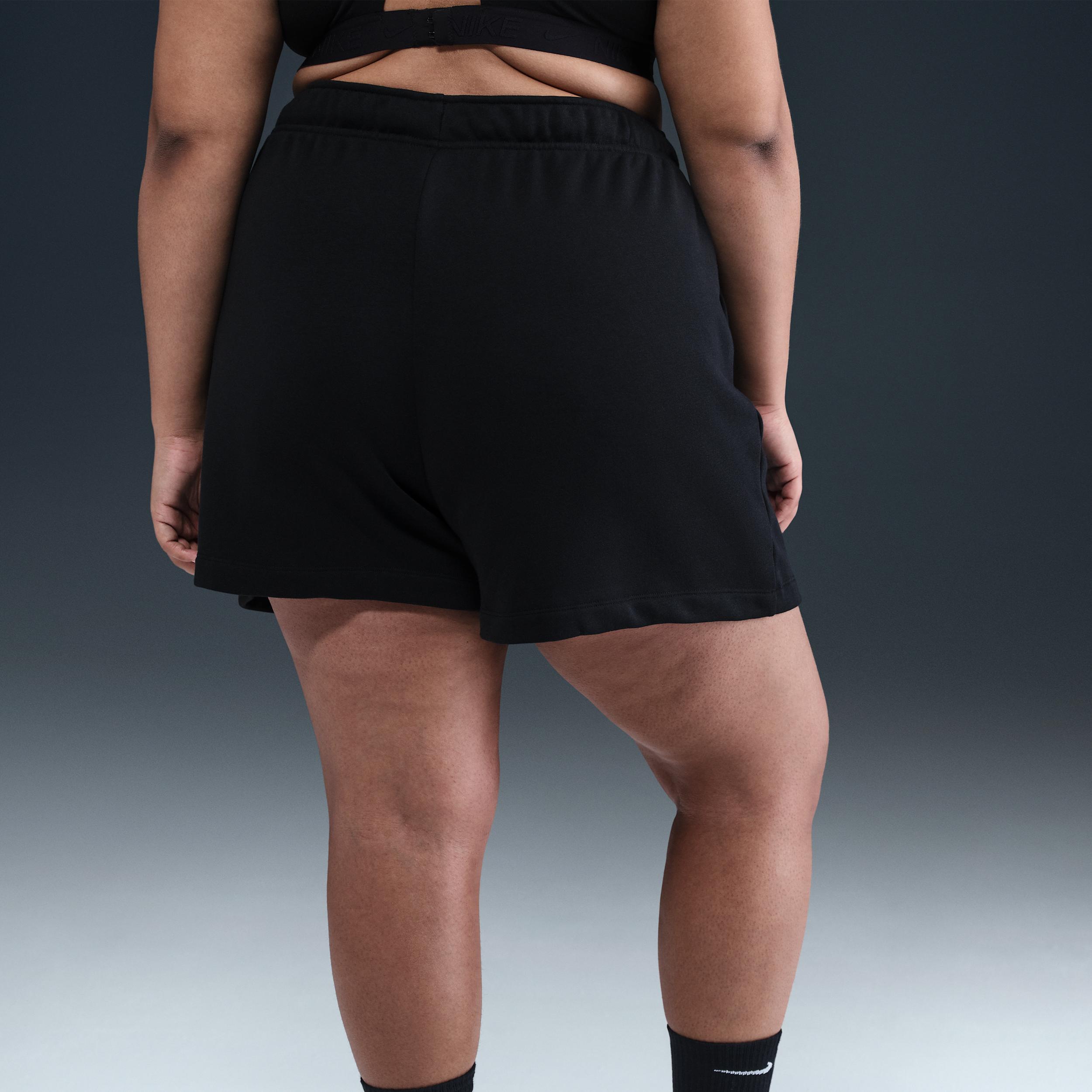 Womens Nike Sportswear Club Fleece Mid-Rise 4 Graphic Shorts (Plus Size) | HJ1284-010 Product Image