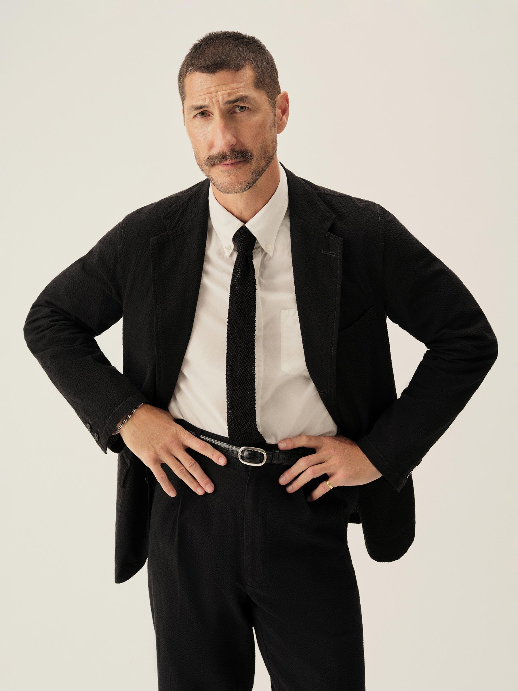 Black Lightweight Seersucker Carry-On Jacket Product Image