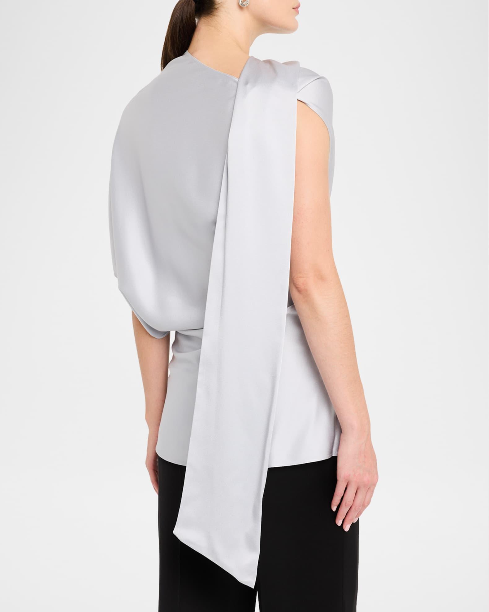 Asymmetric Drape Satin Top Product Image