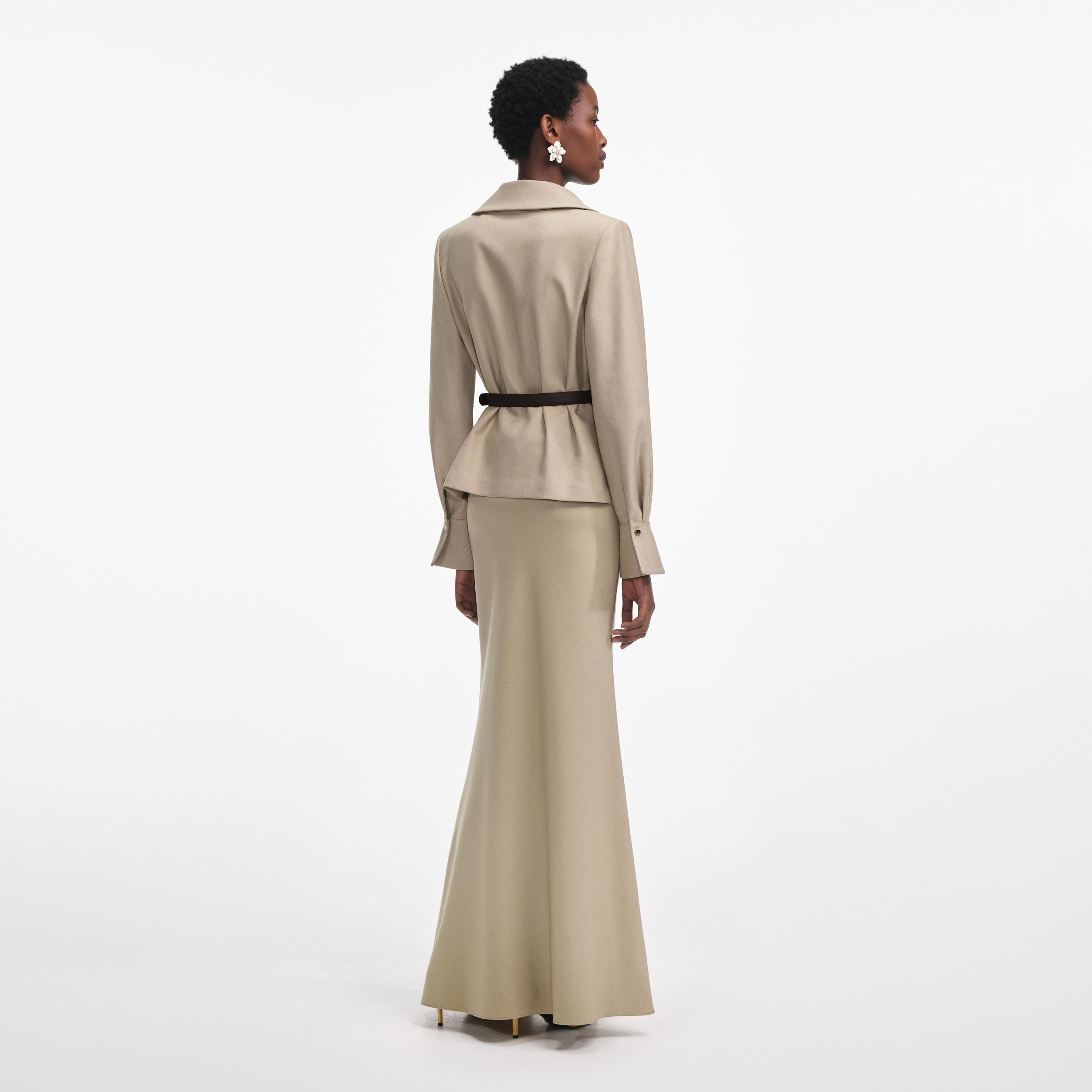 Beige Twill Maxi Dress Product Image