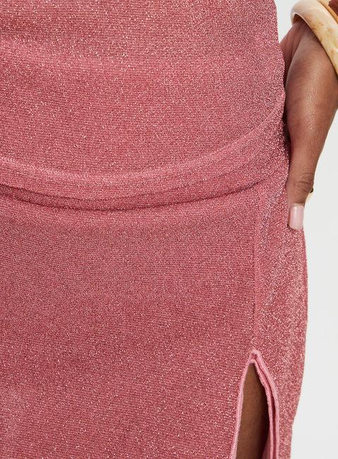 Flattered Shimmer Mini Skirt Pink Product Image