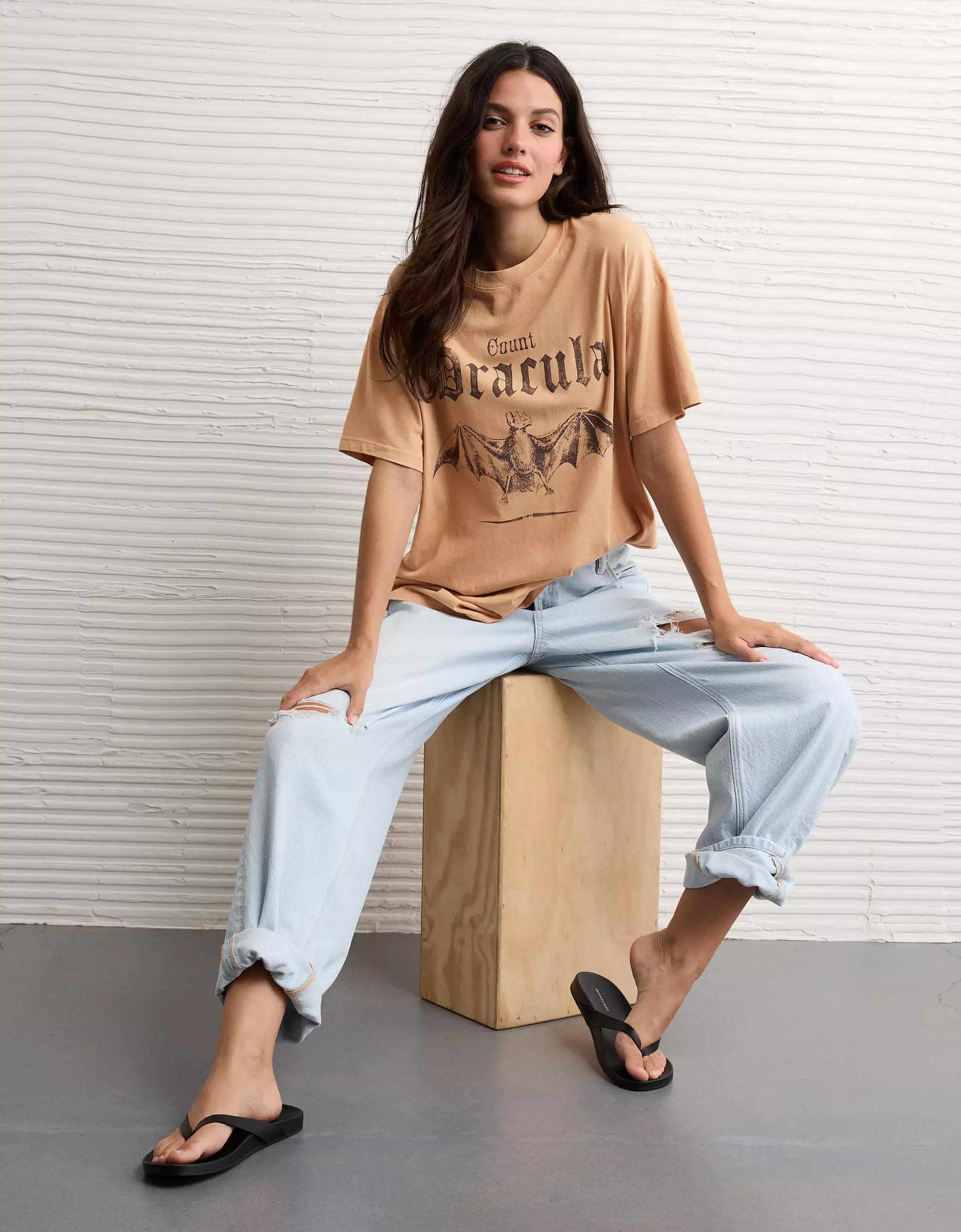 AE Oversized Halloween Graphic T-Shirt Product Image