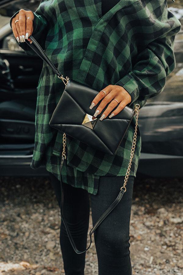 Ready To Romance Faux Leather Clutch In Black Product Image