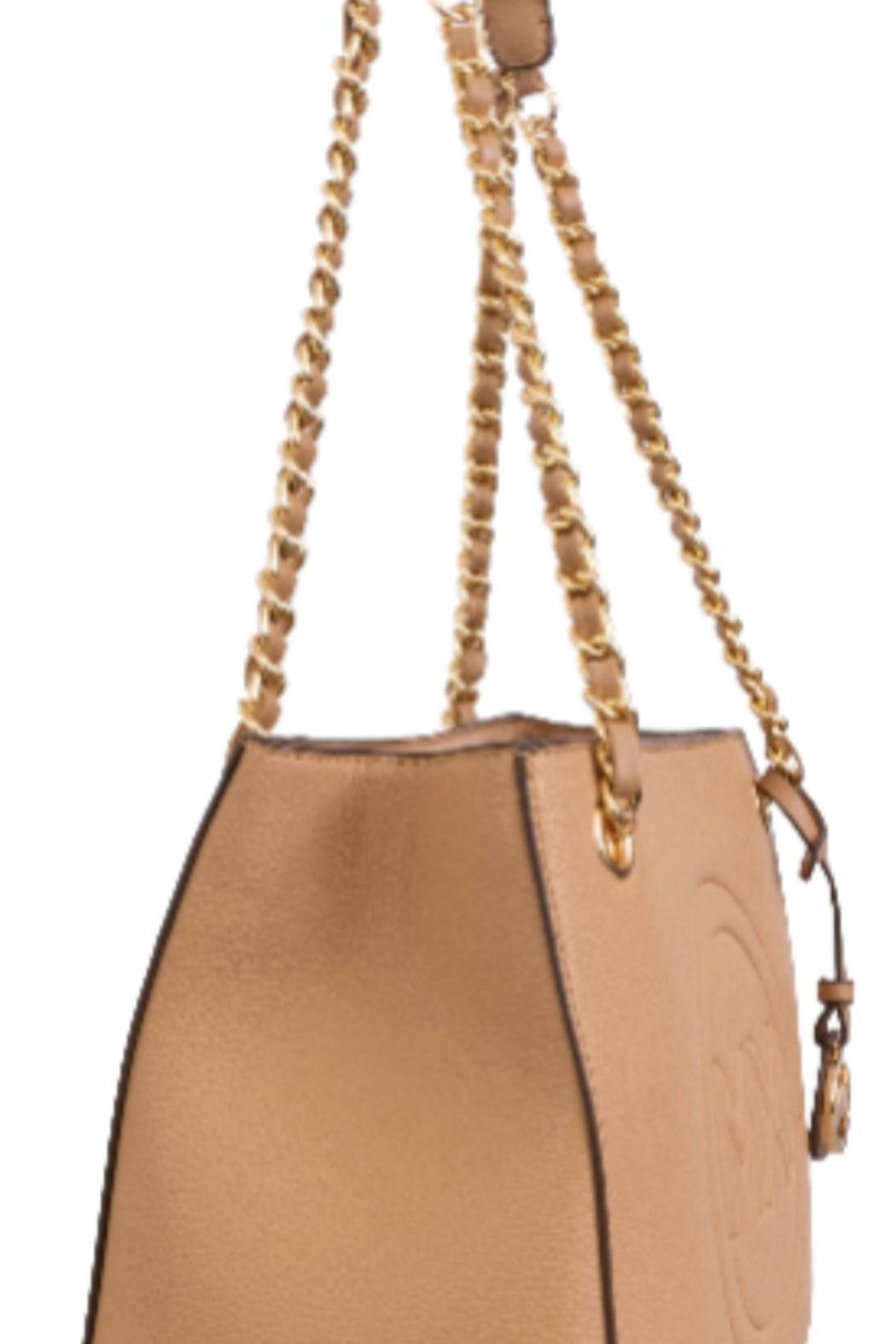 Max Studio Pebble Grain Double Handle Chain Tote Product Image
