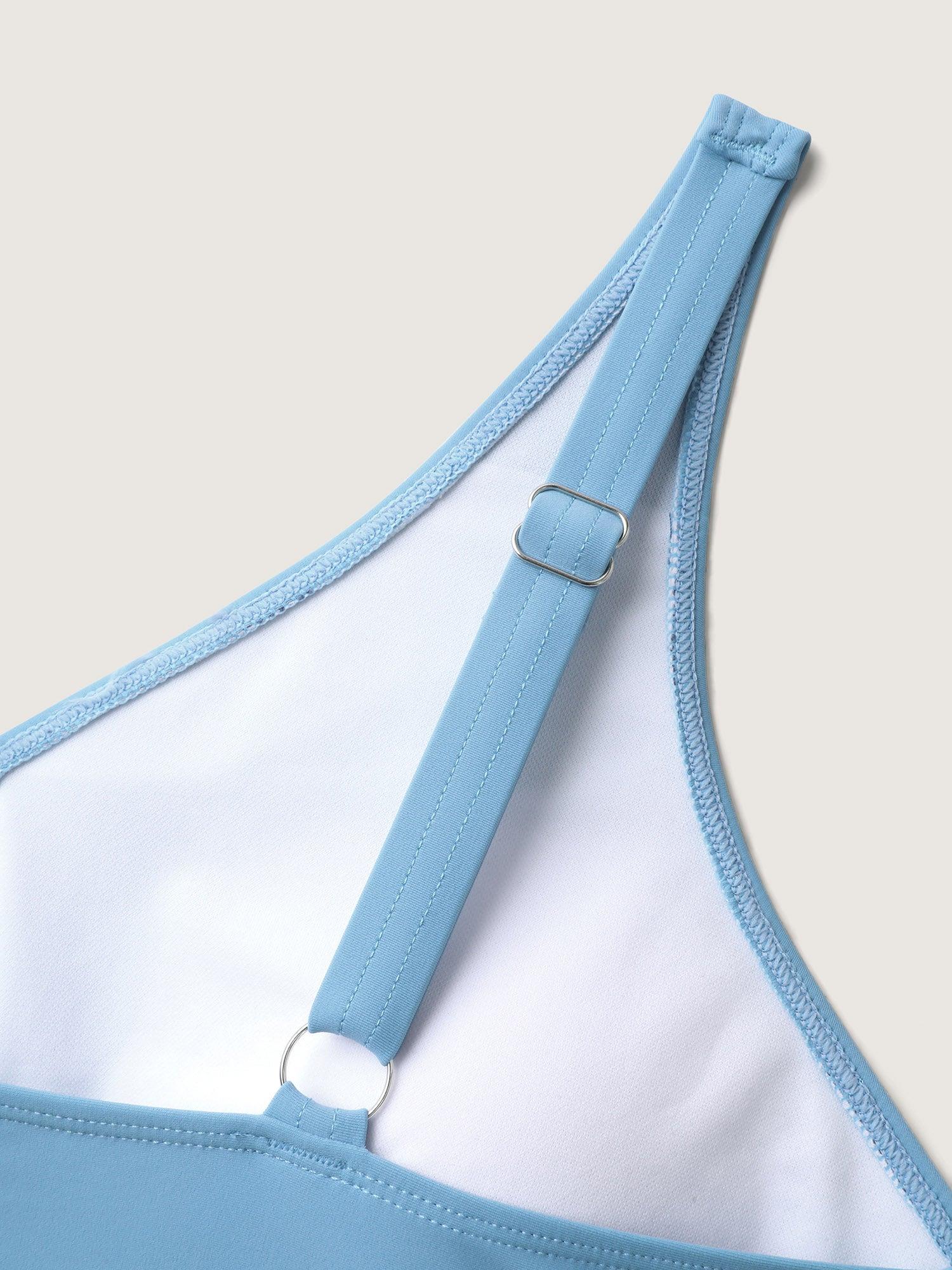 Color-Block Twist Front One-Piece Swimsuit Female Product Image