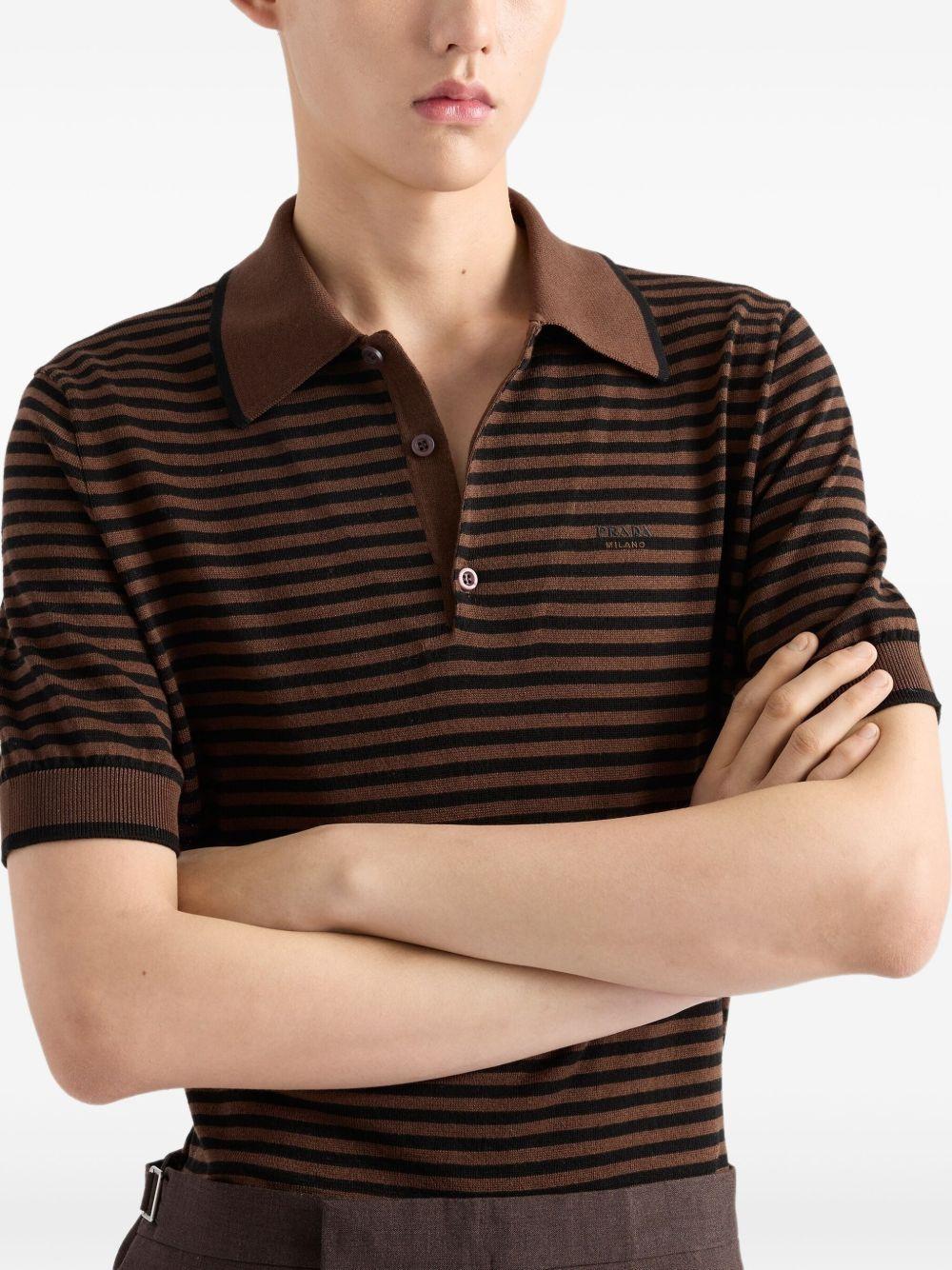 striped cotton polo shirt Product Image
