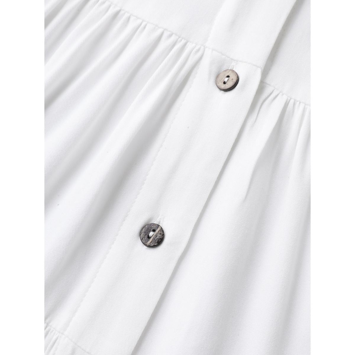 Plus Size Originalwhite Tiered Button Placket Puffy Sleeve Blouse Women Boho Extra Long Sleeve Round Neck Vacation Blouses BloomChic 18-20/2X Product Image