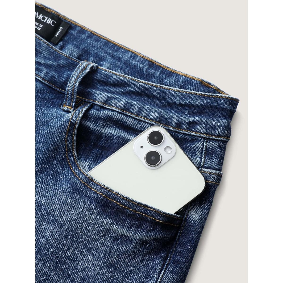 Plus Size Stretchy Soft Bootcut Jeans Women Bluevintage Timeless Non High stretch Slanted pocket Jeans BloomChic 22/3X Product Image