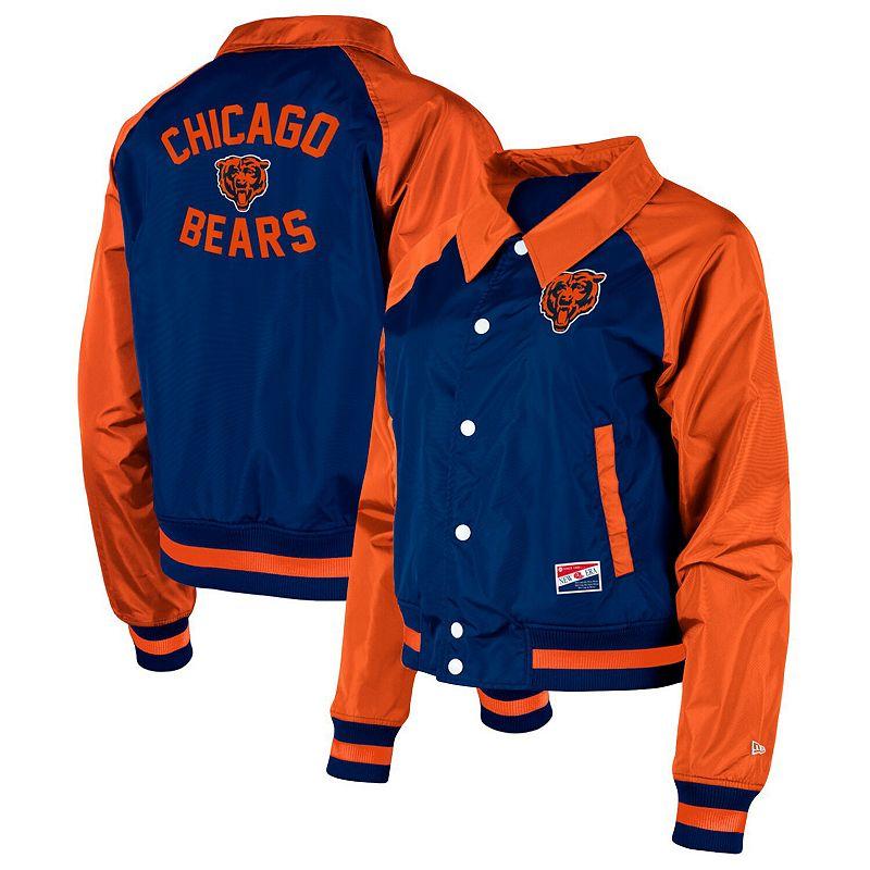 Women's New Era Navy Chicago Bears Coaches Raglan Full-Snap Jacket, Size: Medium, Blue Product Image