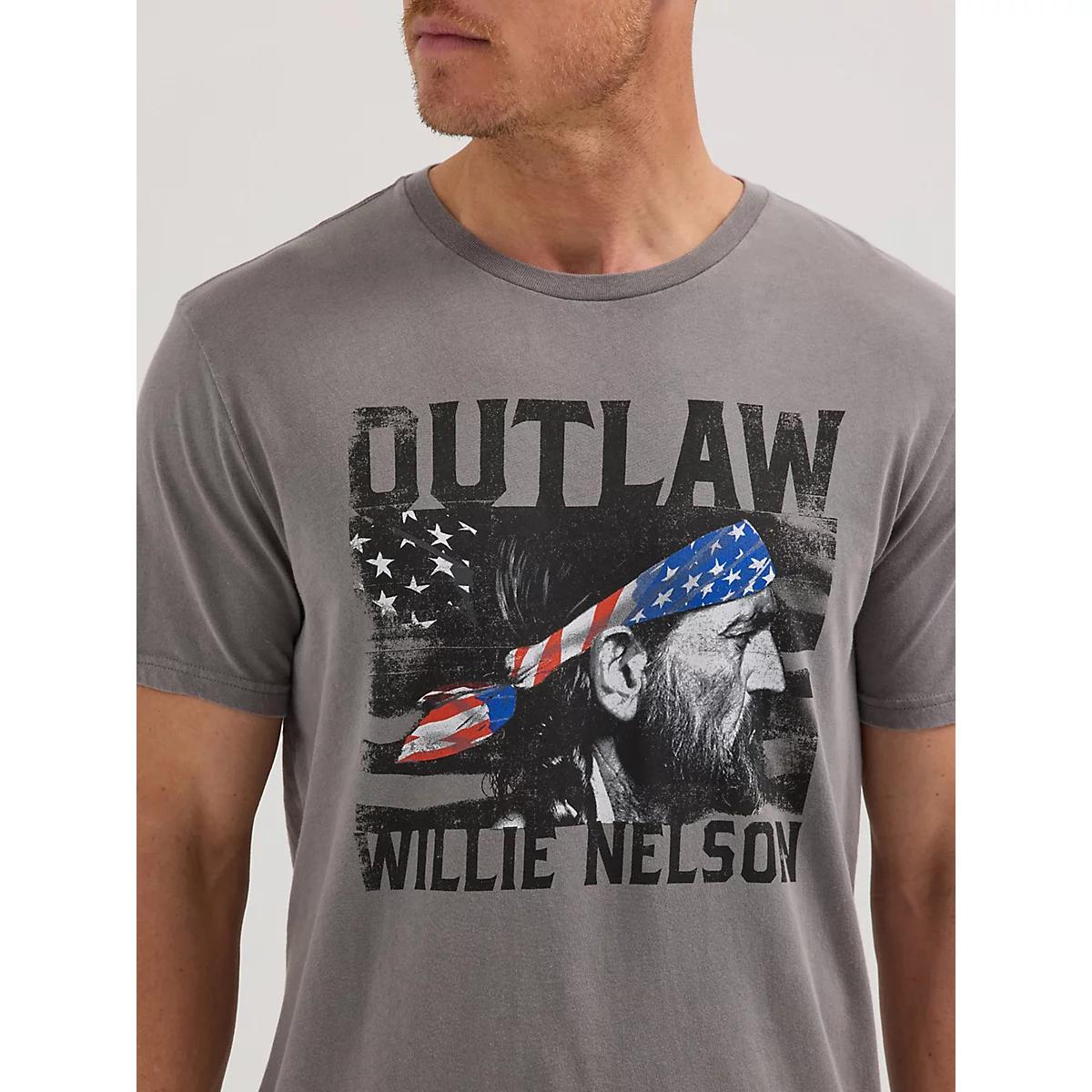 Men's Outlaw Willie Nelson T-Shirt in Pewter Product Image
