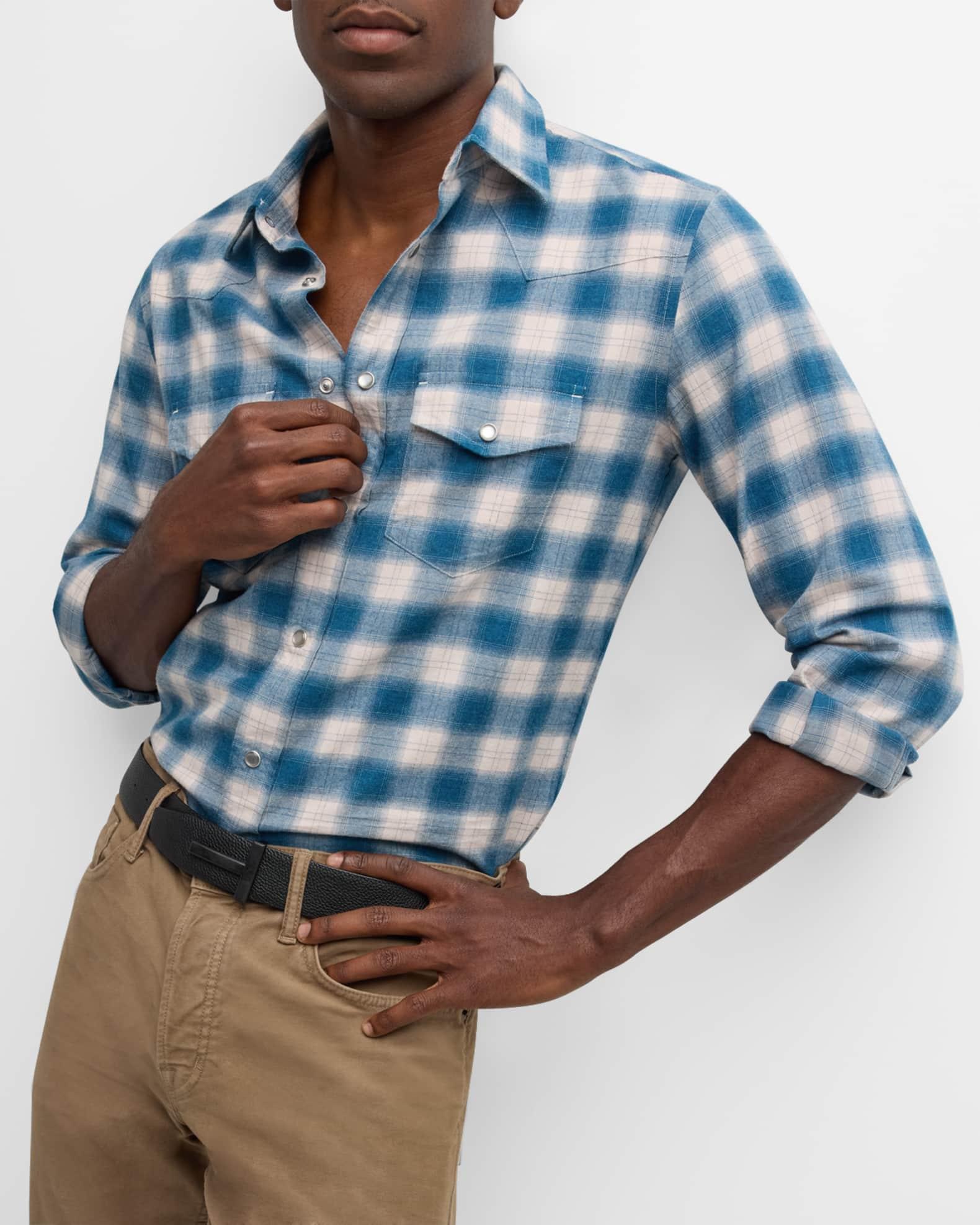 Men's Cotton Soft Check Western Shirt Product Image