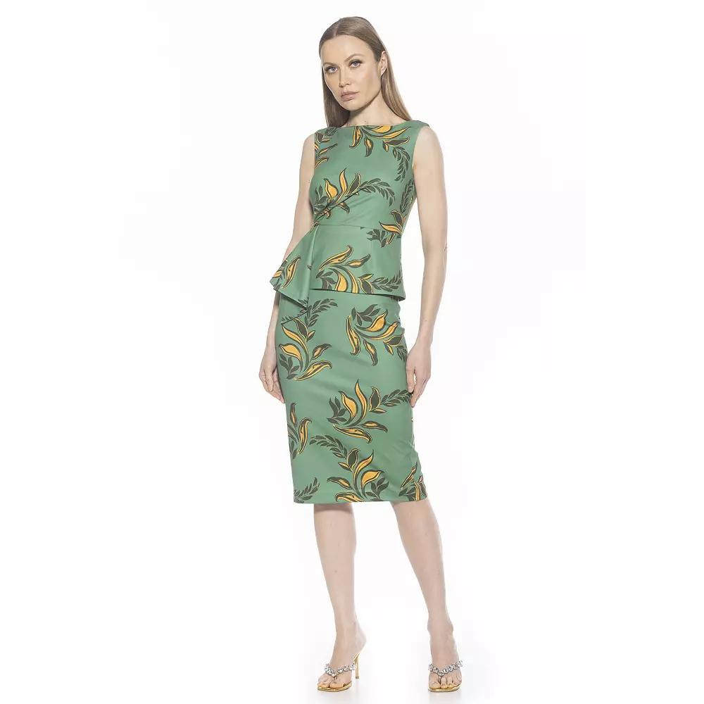 Women's ALEXIA ADMOR Amora Boatneck Sleeveless Peplum Sheath Dress,  Product Image