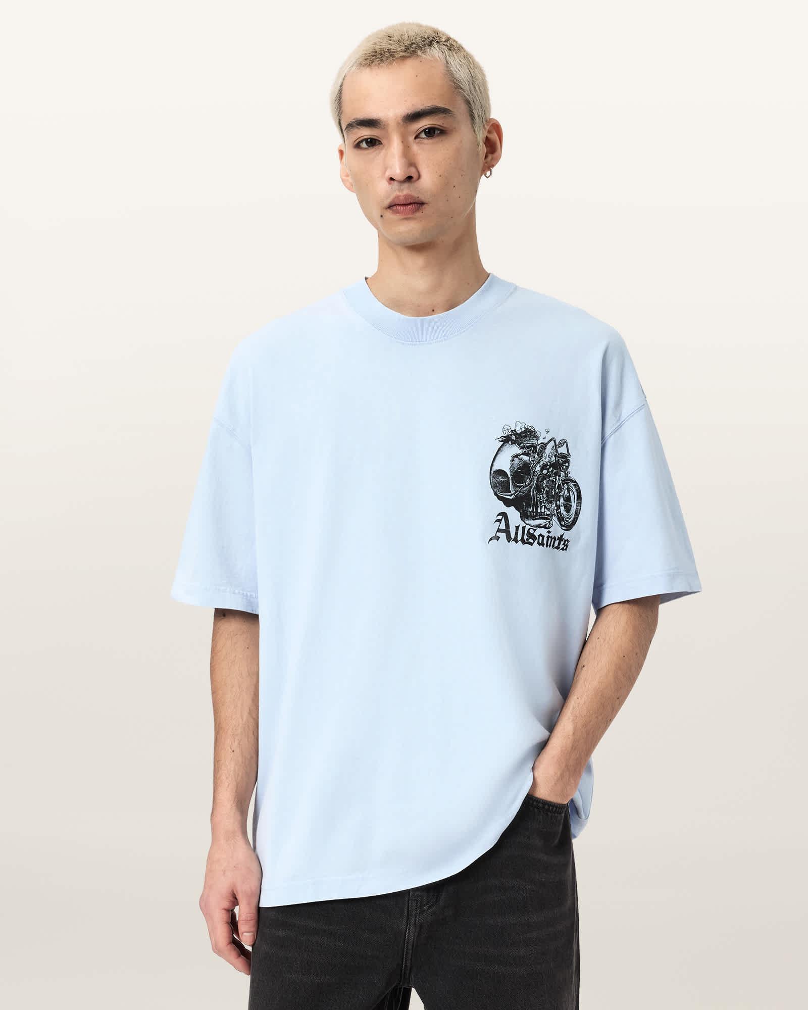 Panhead Oversized Graphic T-Shirt VILLA BLUE | ALLSAINTS US Product Image