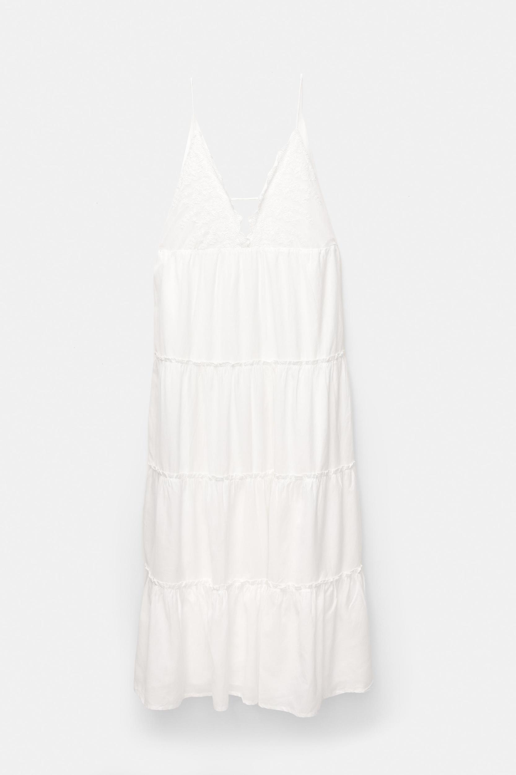 Embroidered strap midi dress Product Image