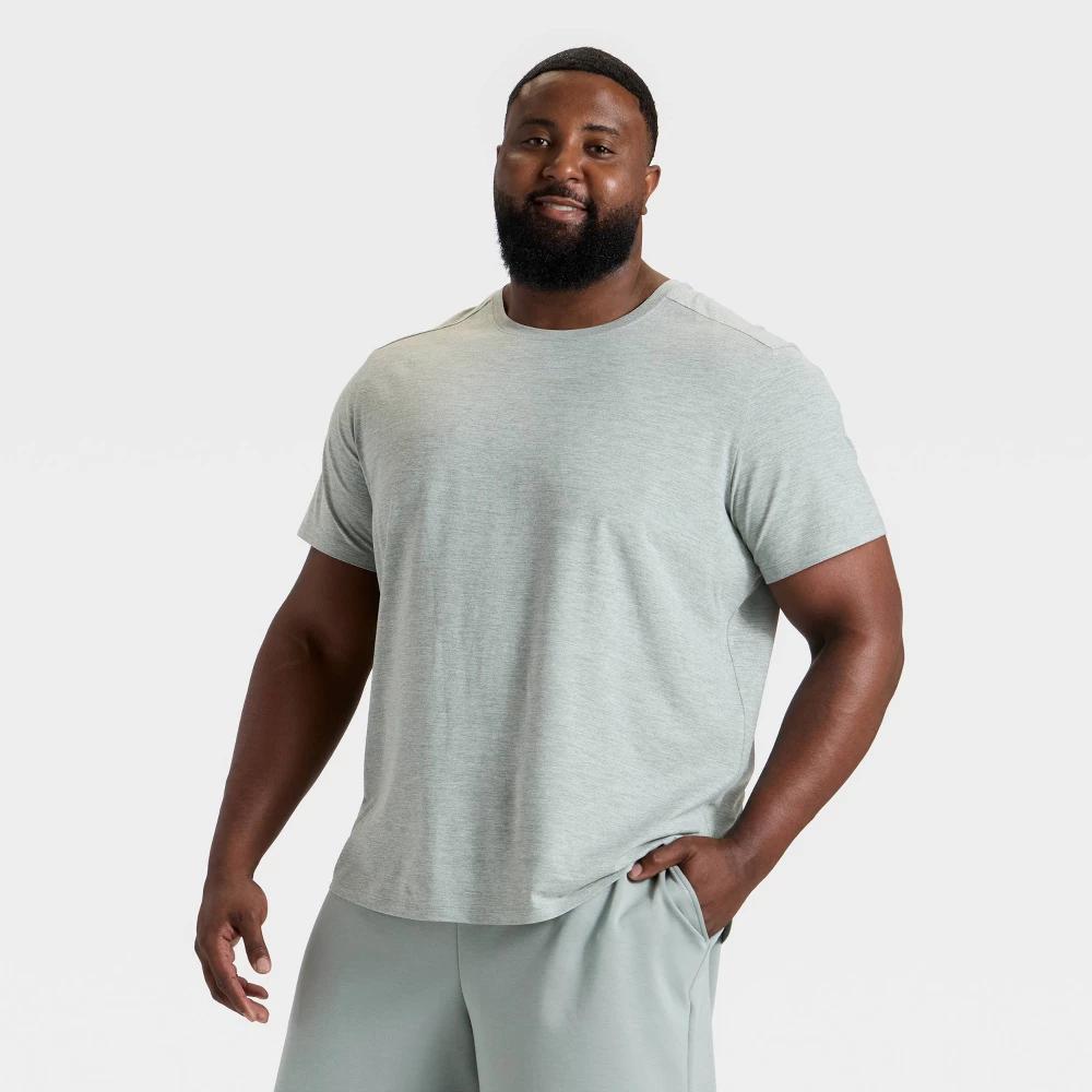 Men's Big Short Sleeve Soft Stretch T-Shirt - All In Motion™ Dazzling Dark Blue 2XL Product Image