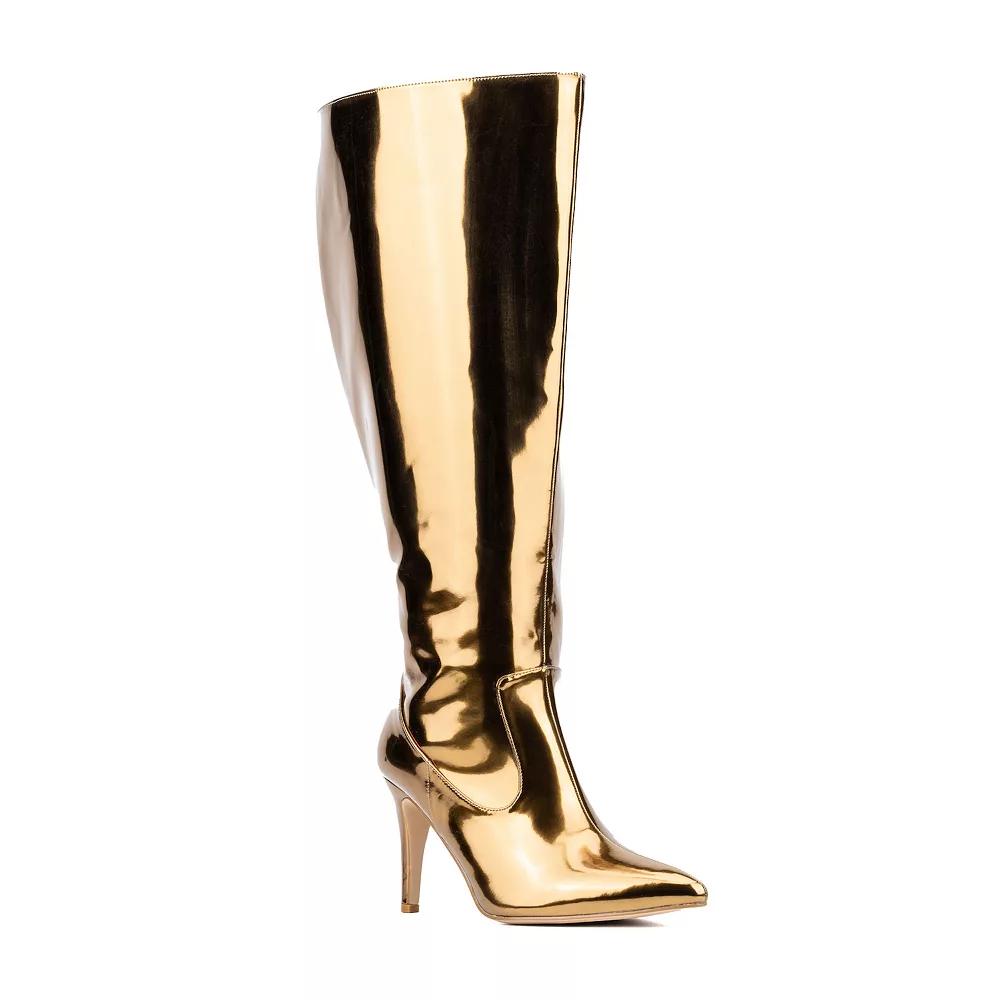 Fashion to Figure Lisette Women's Wide Width Knee-High Boots, Size: 9 Wide, Bronze Grey Product Image