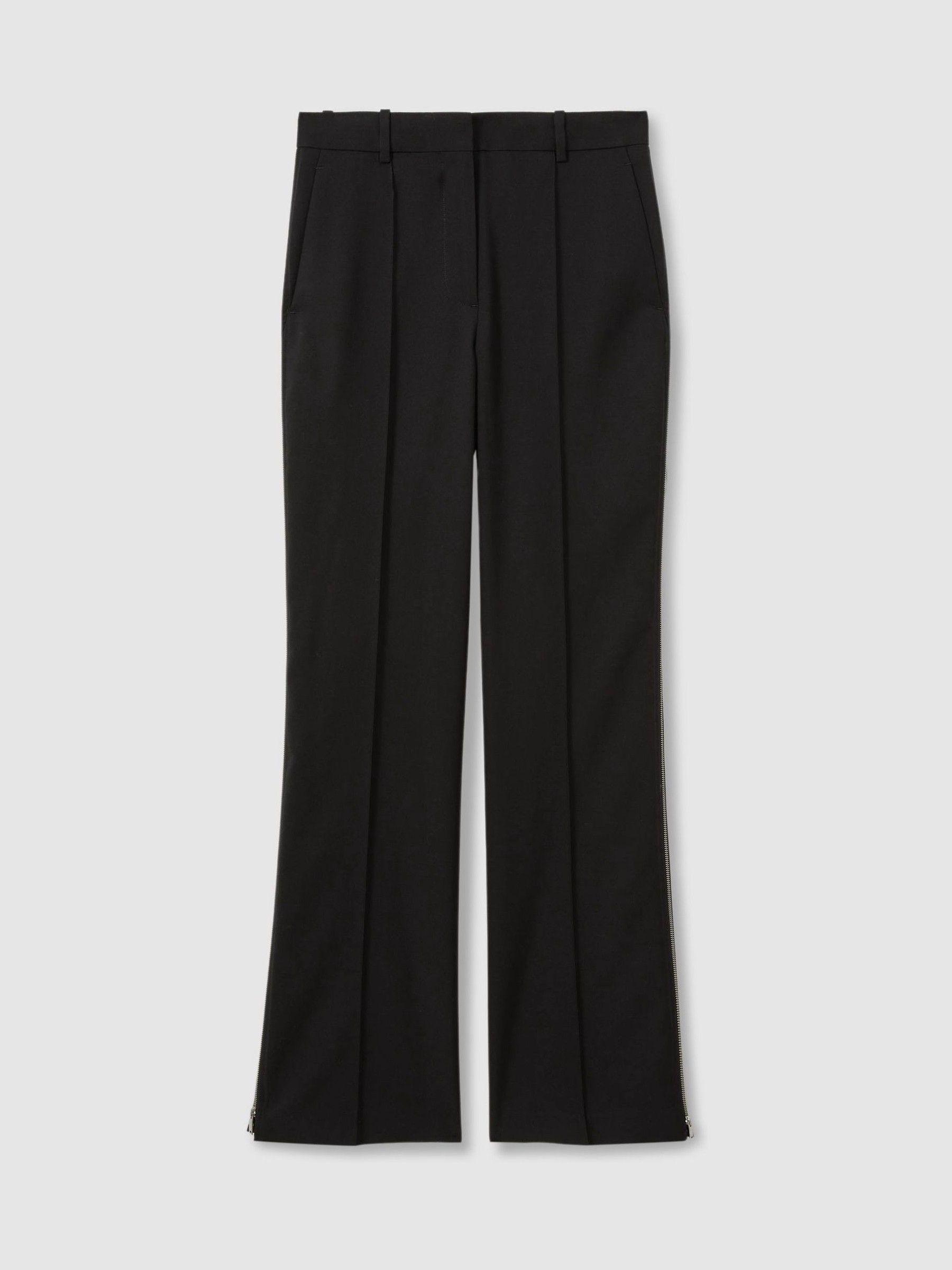 Atelier Virgin-Wool Zipped-Outseam Trousers in Black Product Image