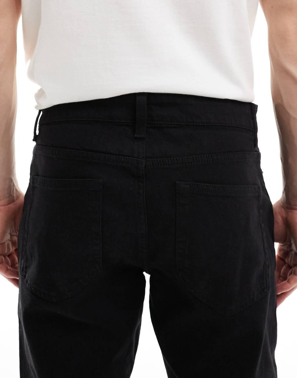 ONLY & SONS Rope slim tapered fit jeans in black Product Image