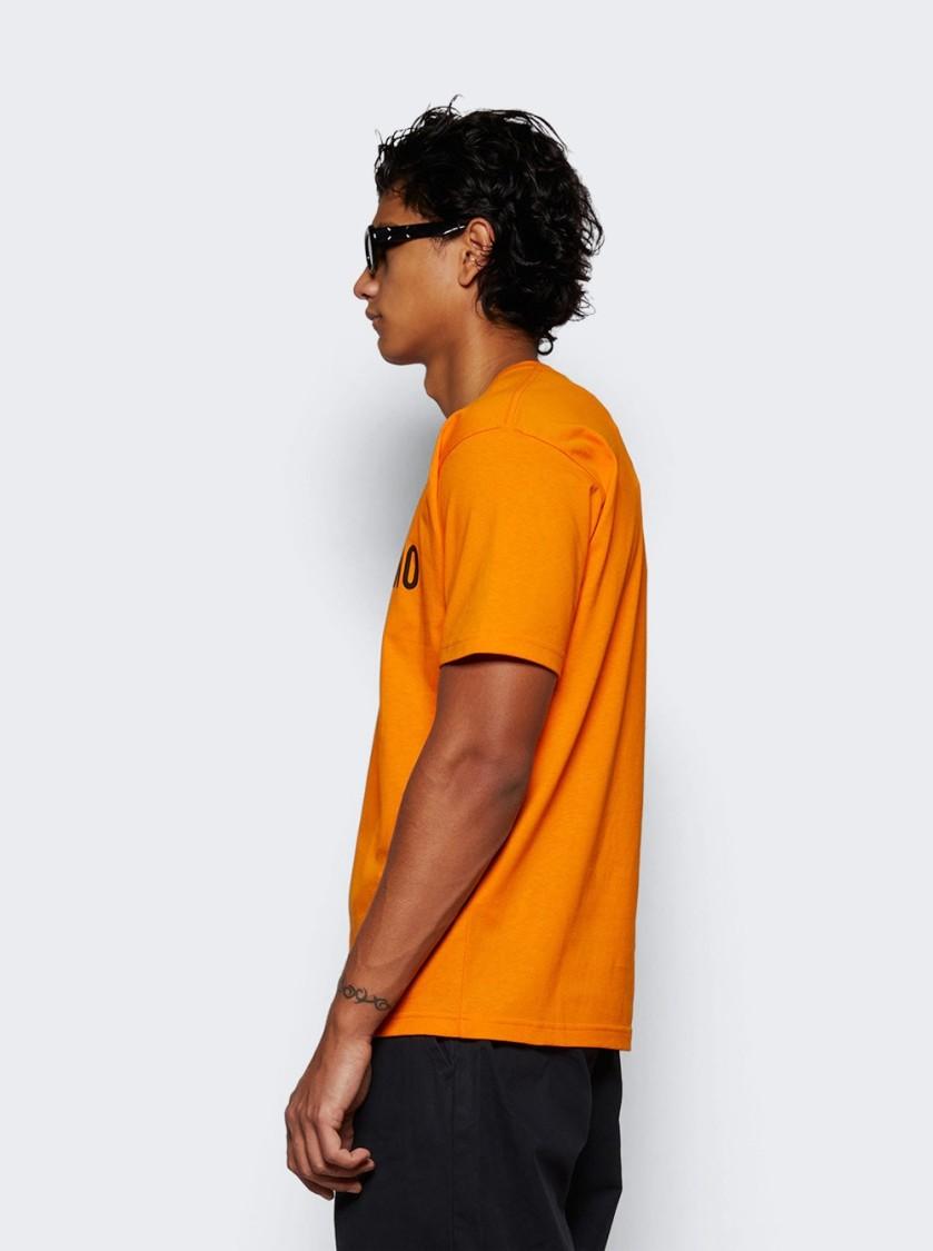 VALENTINO Cotton T-shirt With Chez Print In Orange Product Image