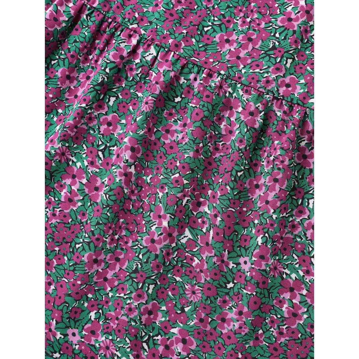 Plus Size Floral Print V-Neck Tiered Midi Dress DarkViolet Women V-neck Short sleeve Curvy BloomChic 12/L Product Image