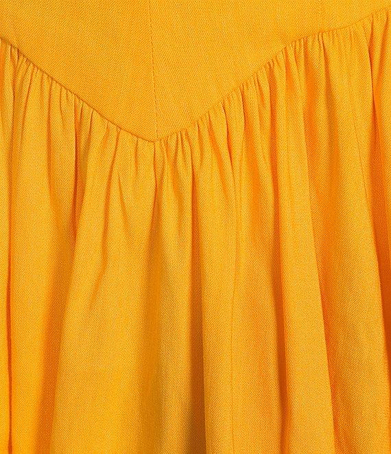 Gianni Bini Violet Square Neck Sleeveless Linen Blend Mini Shift Dress Product Image