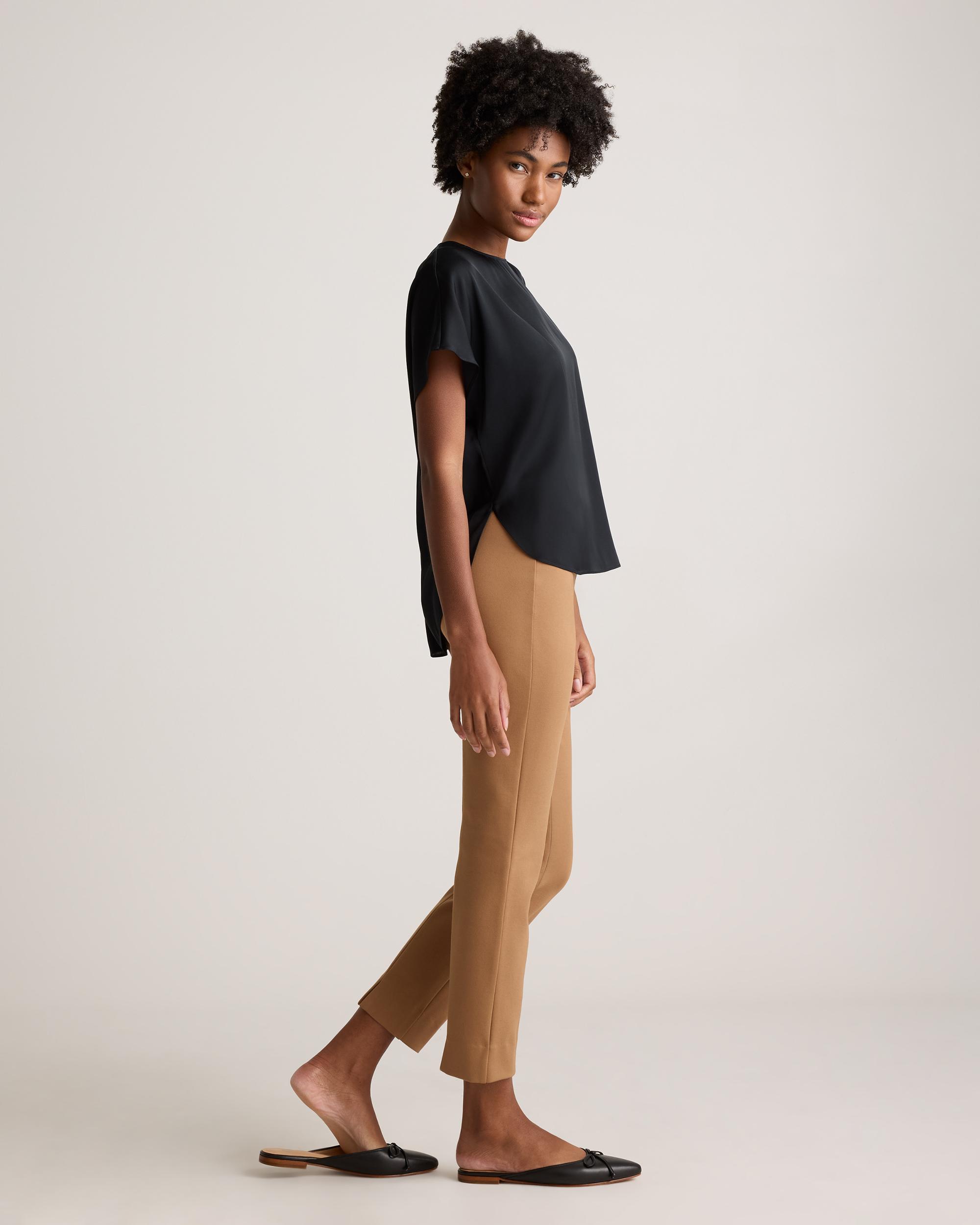 Quince | Women's Washable Stretch Silk Split Hem T-Shirt Size XL, Mulberry Silk Product Image