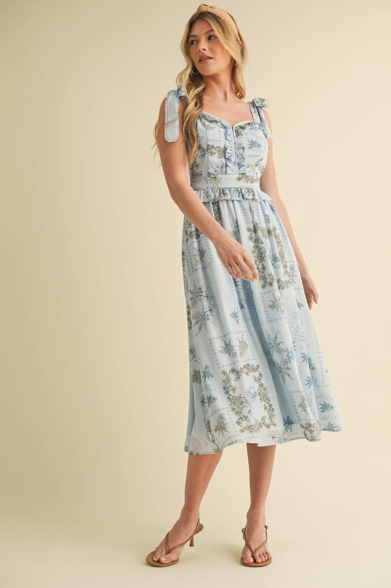Floral Smocked Midi Dress Product Image