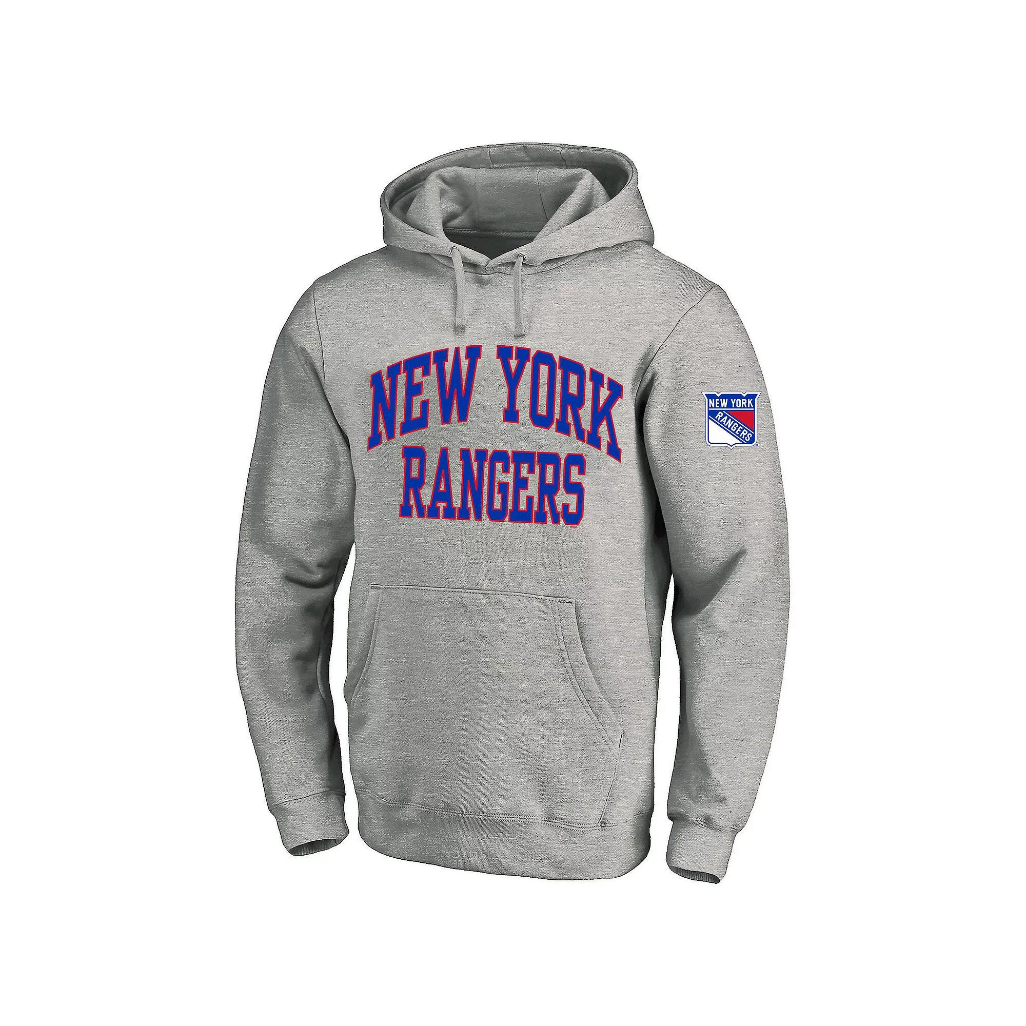 Men's Fanatics Heather Gray New York Rangers Big & Tall Fleece Pullover Hoodie,  Product Image