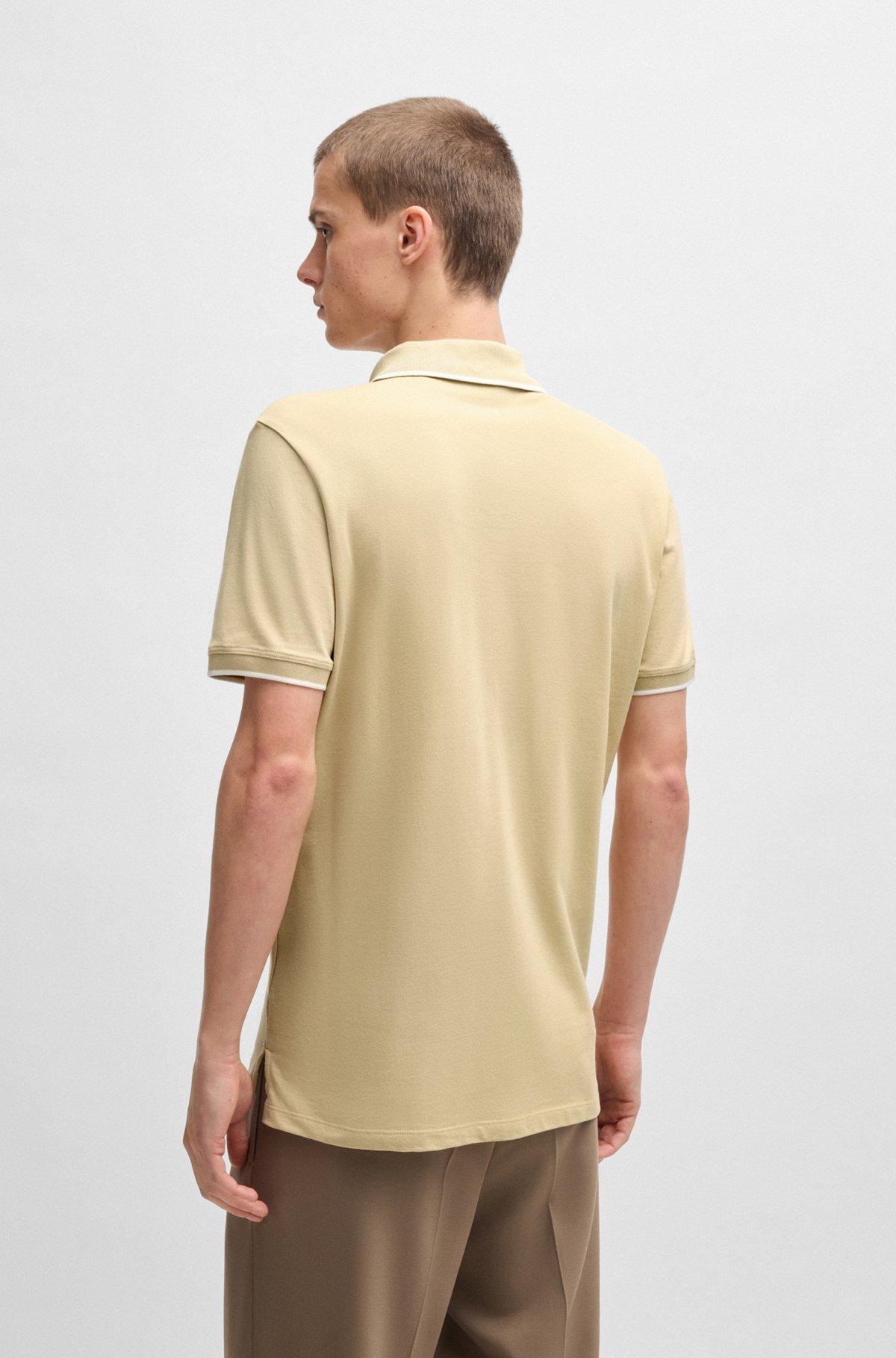 Stretch-cotton slim-fit polo shirt with printed logo Product Image