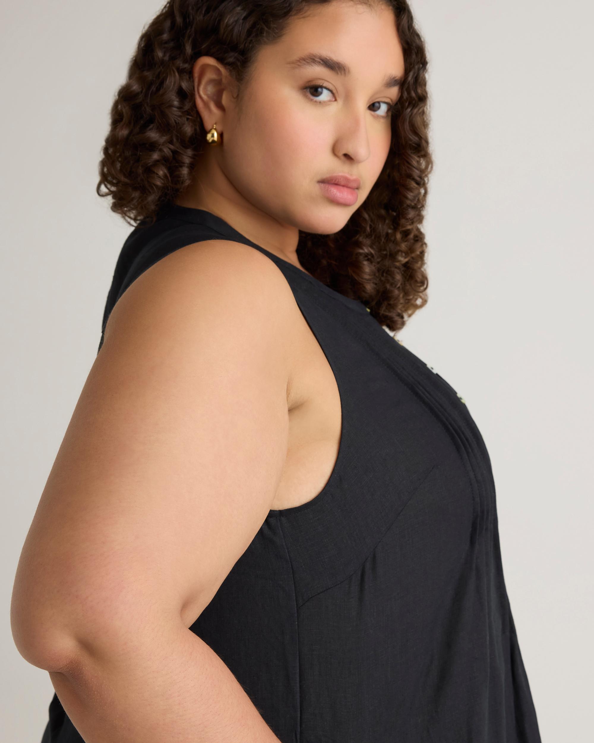 Quince | Women's 100% European Linen Sleeveless Swing Dress Product Image