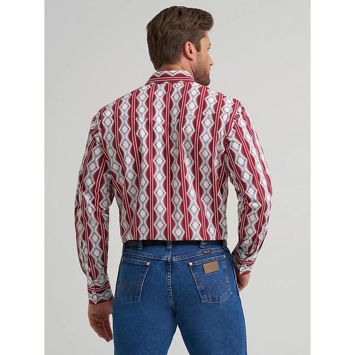 Men's Checotah® Long Sleeve Western Snap Printed Shirt in Burgundy Shadow Product Image