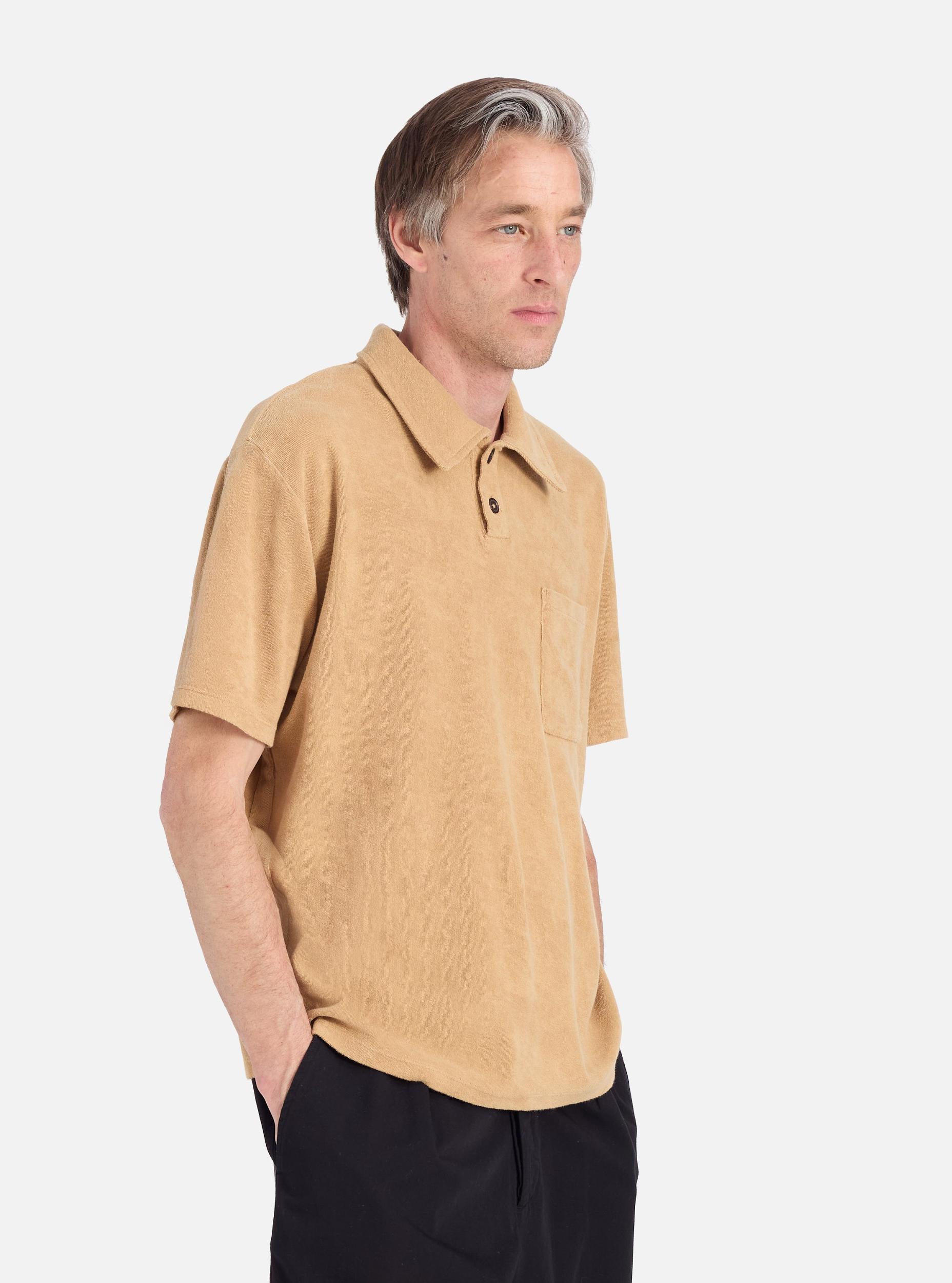 Sand Light Weight Terry Newlyn Polo Product Image
