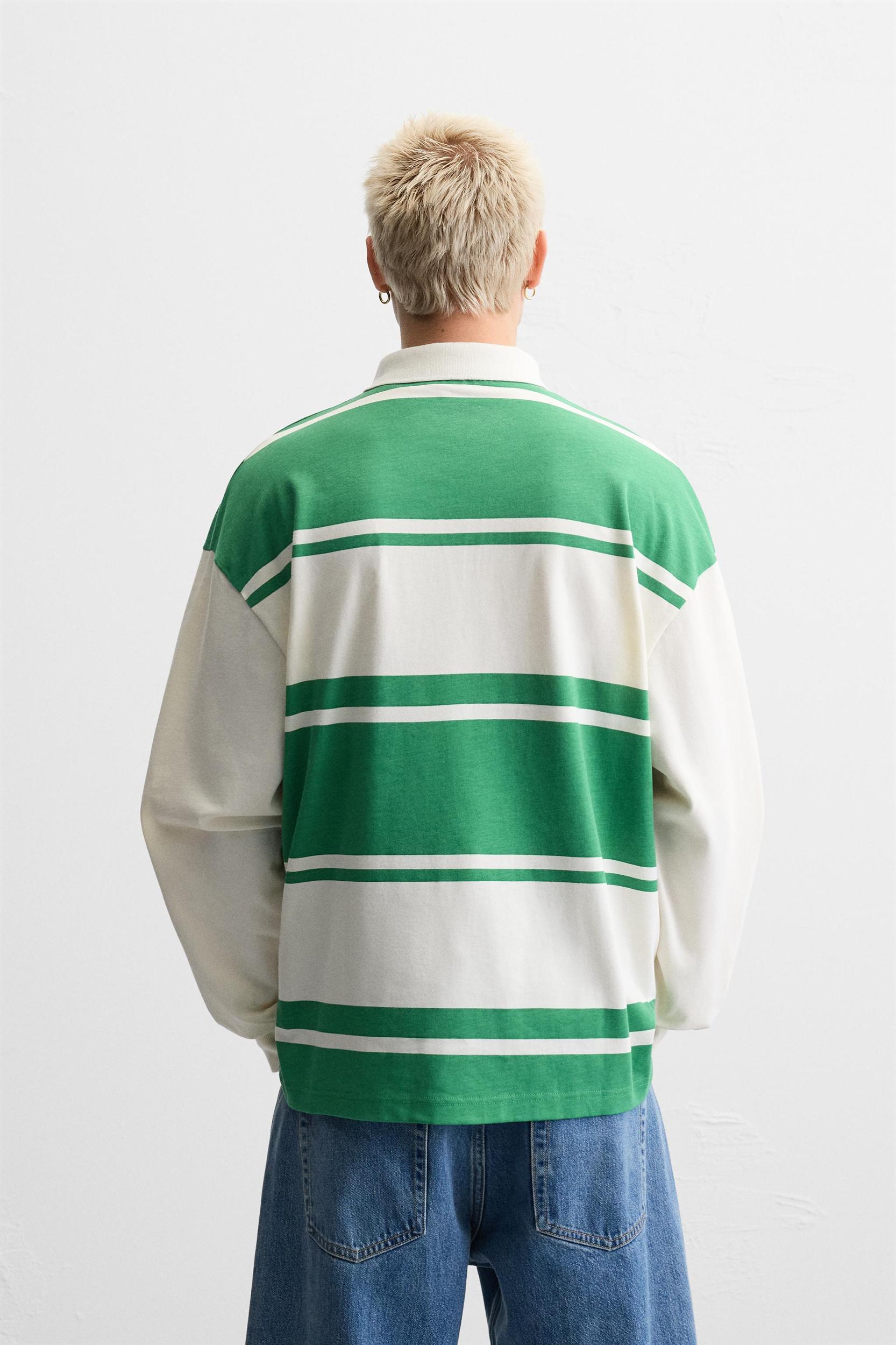 STRIPED TEXT POLO SHIRT Product Image