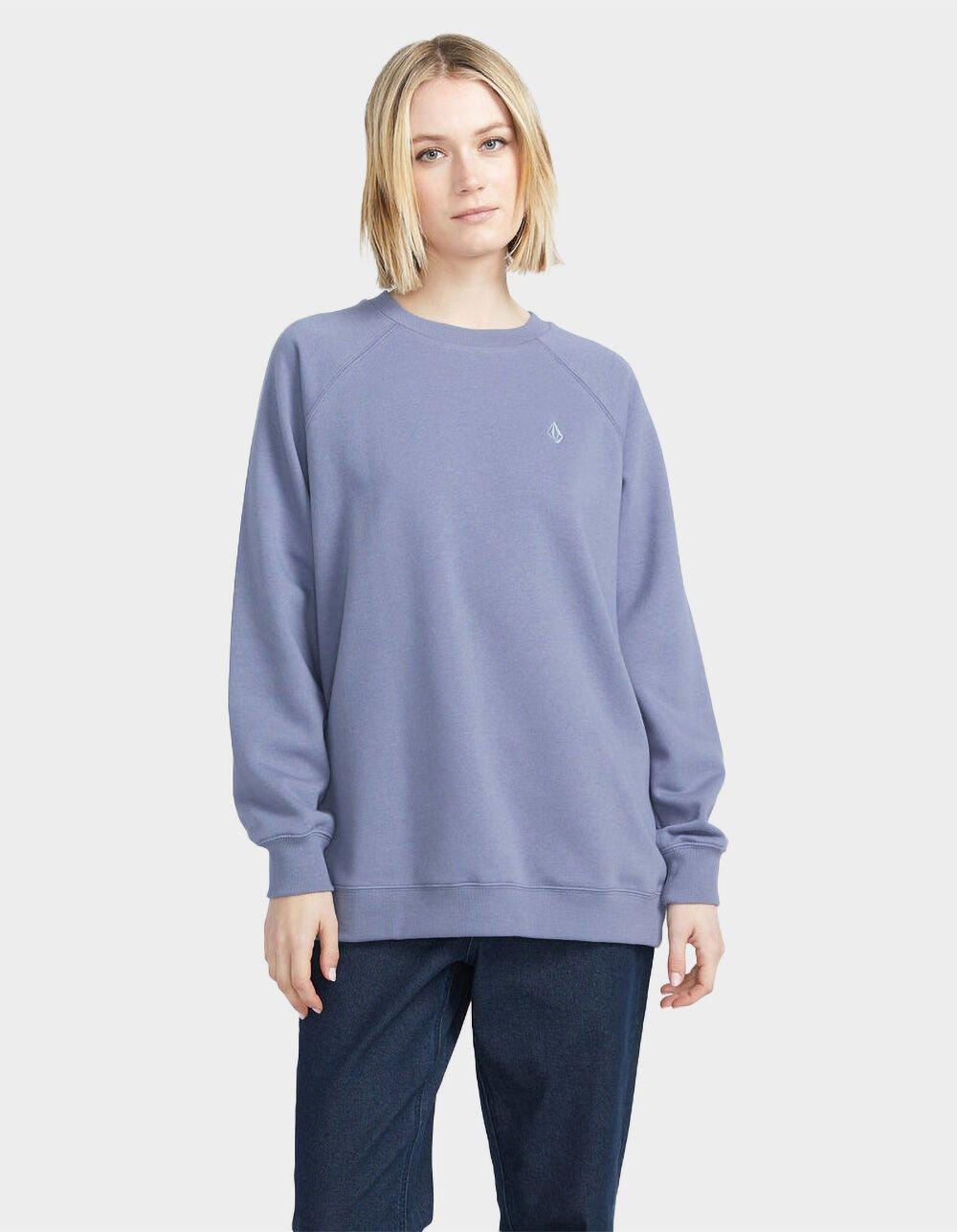 VOLCOM Stone Magic Womens Oversized Crewneck Sweatshirt - BLUE Product Image
