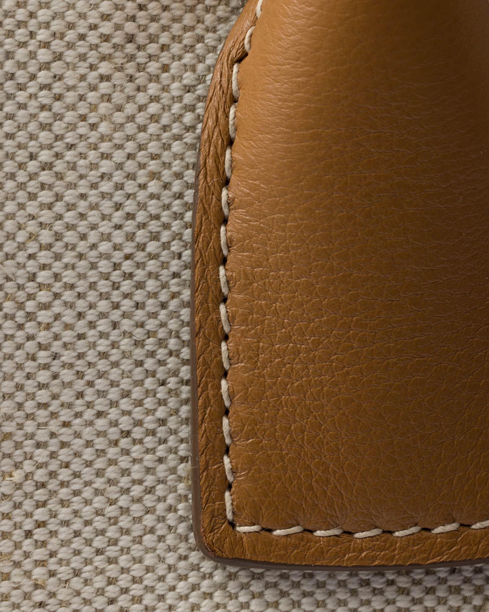 Medium Linen-Blend and Leather Tote Bag Product Image