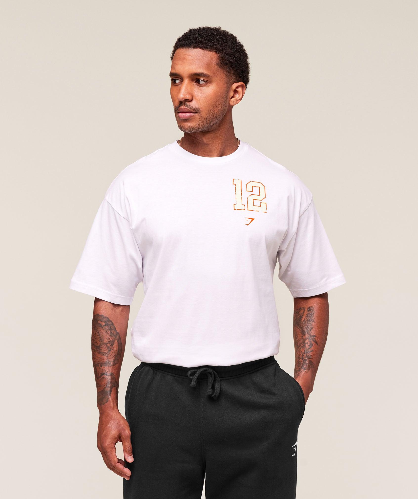 Gymshark Campus T-Shirt - White Male Product Image