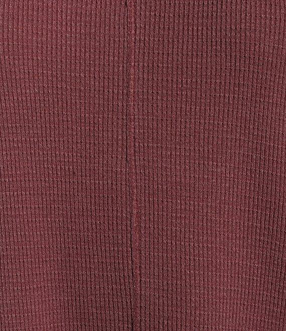 Westbound Waffle Solid Long Sleeve Crew Neck Pullover Top Product Image