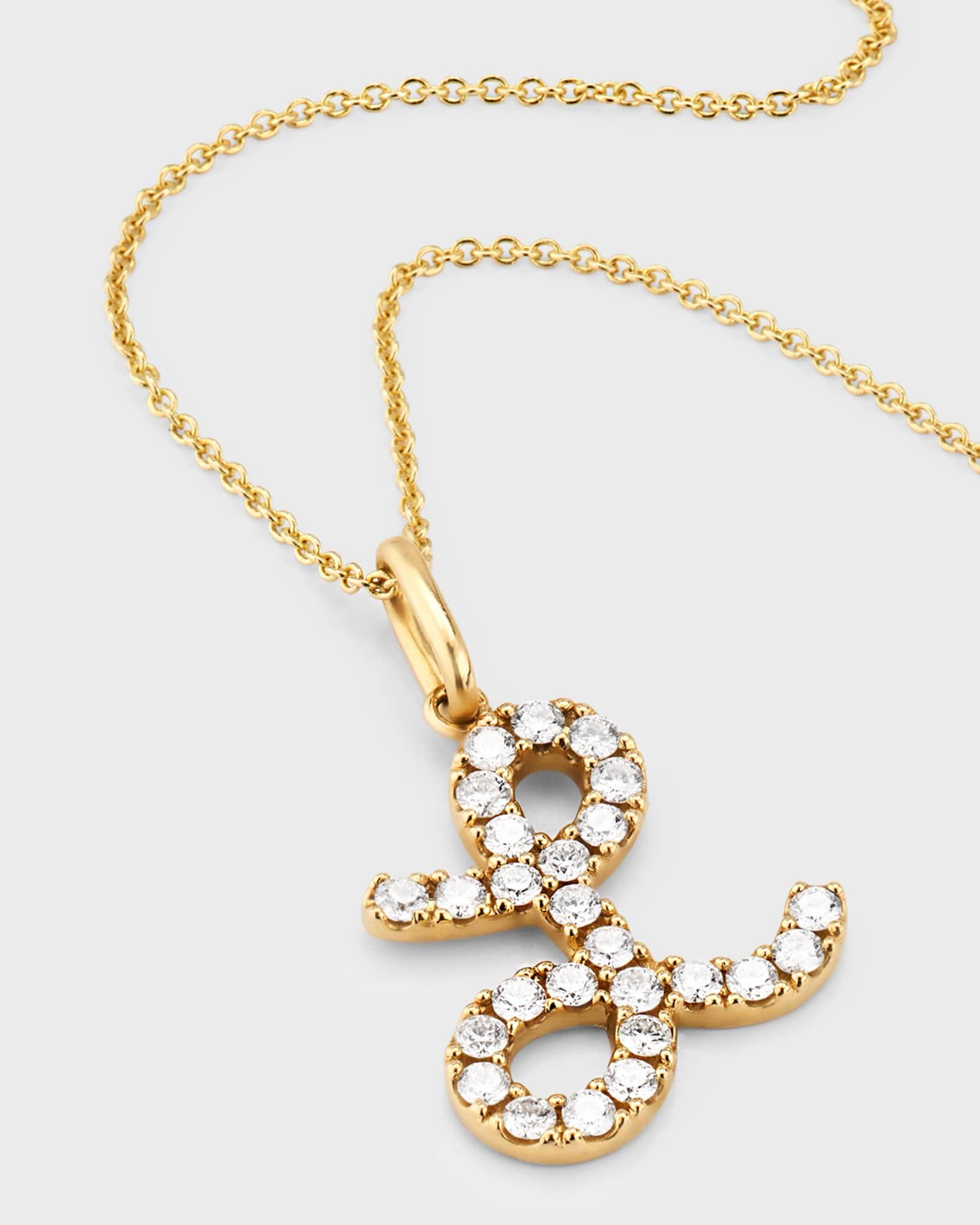 14k Diamond Pave Initial Necklace Product Image
