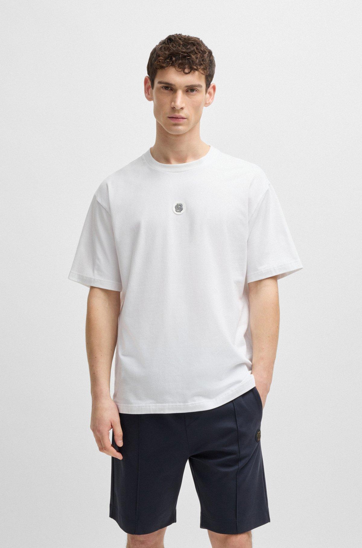Stretch-cotton T-shirt with Double B monogram Product Image