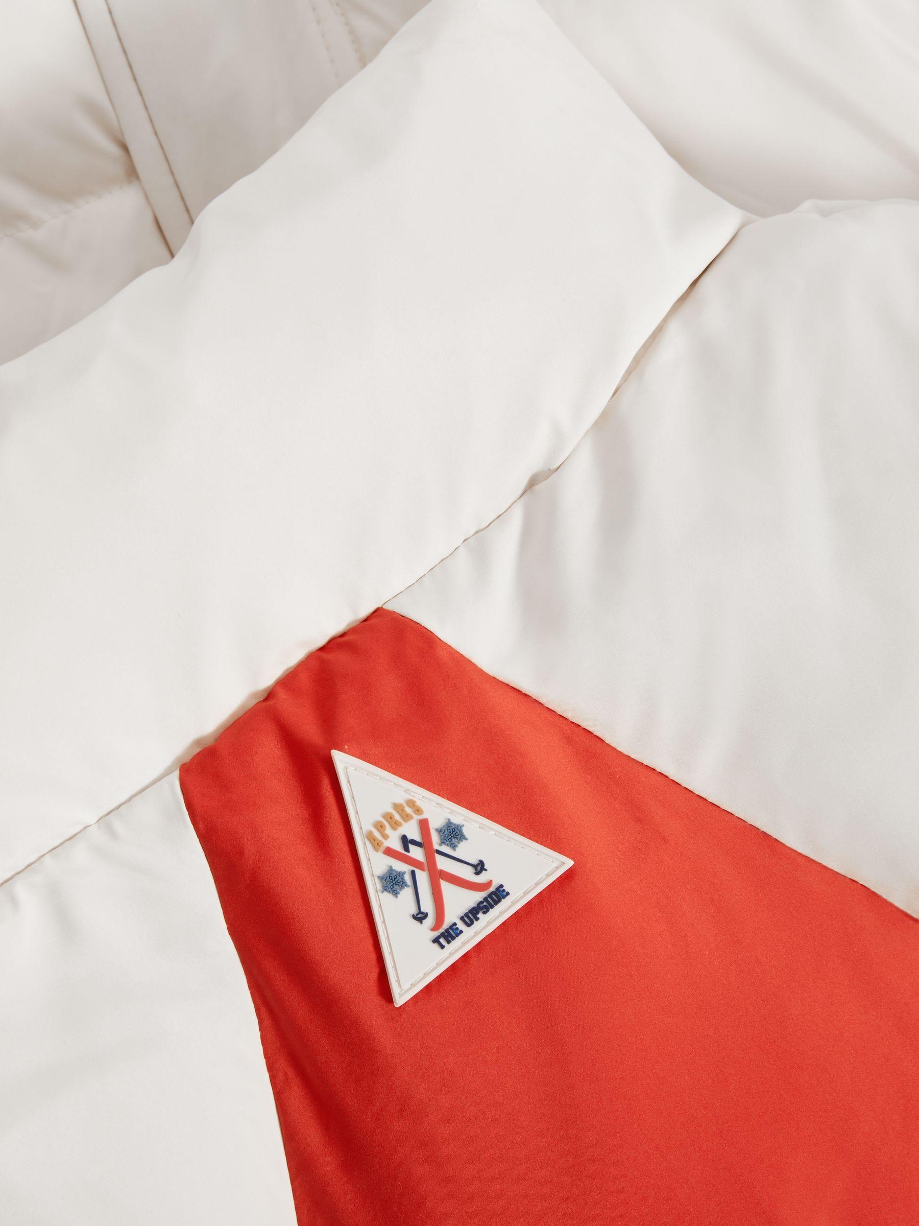 The Upside Contrast-Panel Puffer Gilet in Off White/Multi Product Image