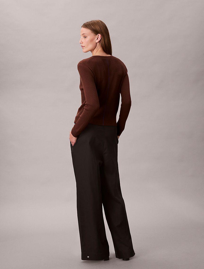 Adjustable Wide Leg Chino Pants Product Image
