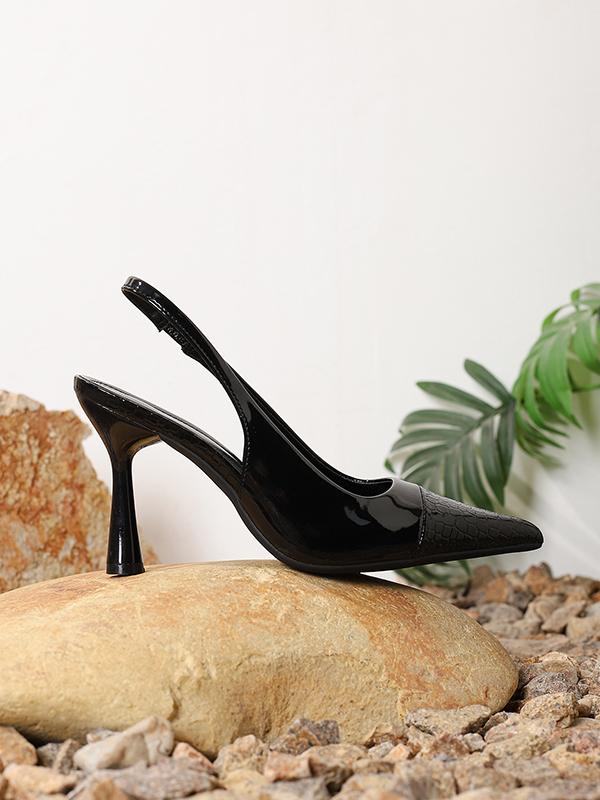 Pointed-Toe Split-Joint Pumps Slider Sandals Product Image