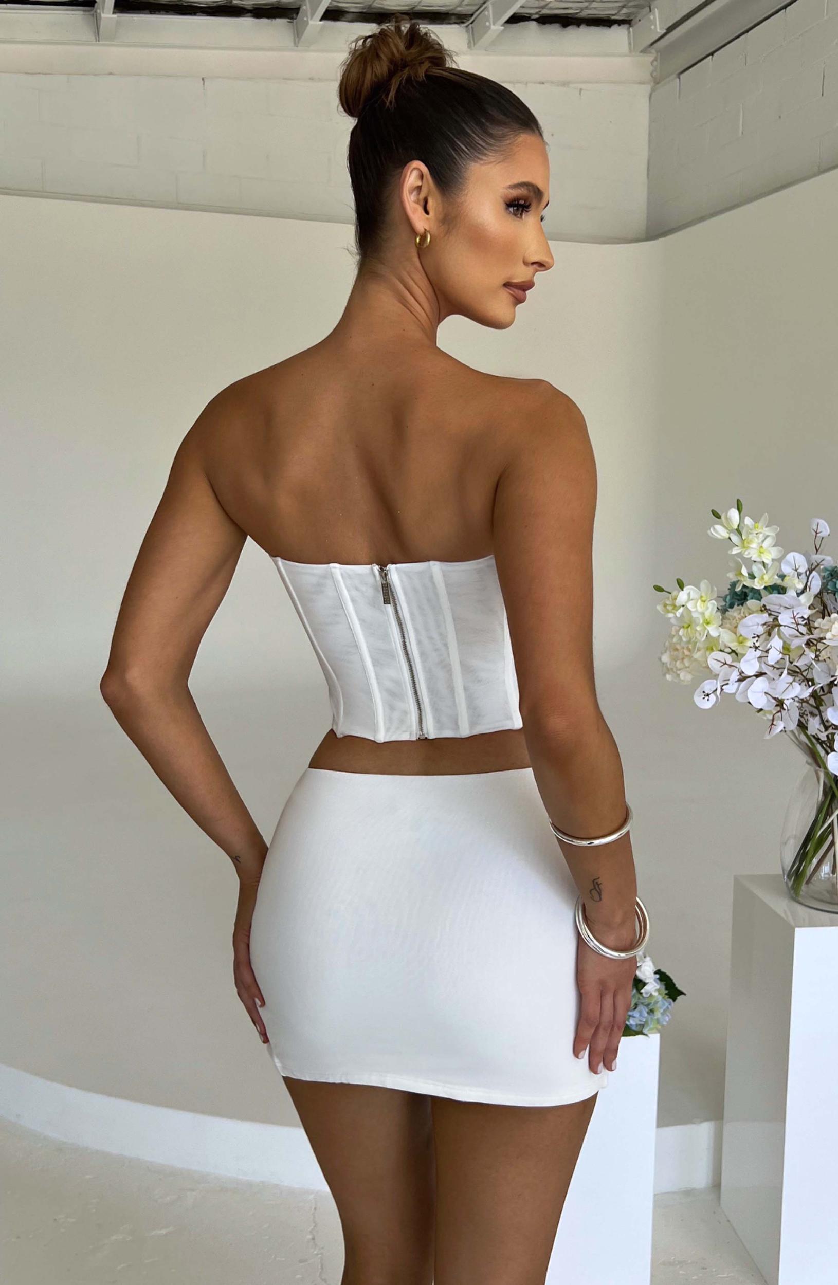 Alina Mini Skirt - White Product Image