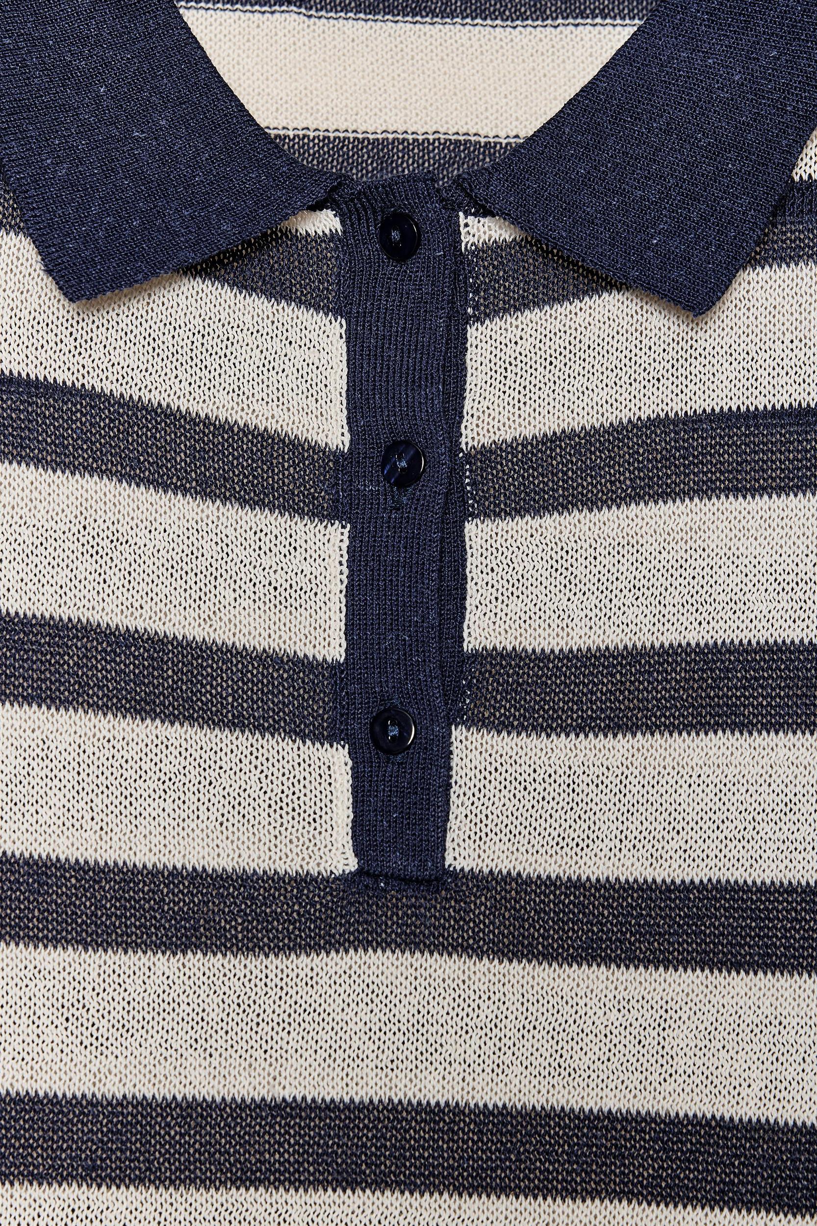 STRIPED KNIT POLO SHIRT Product Image