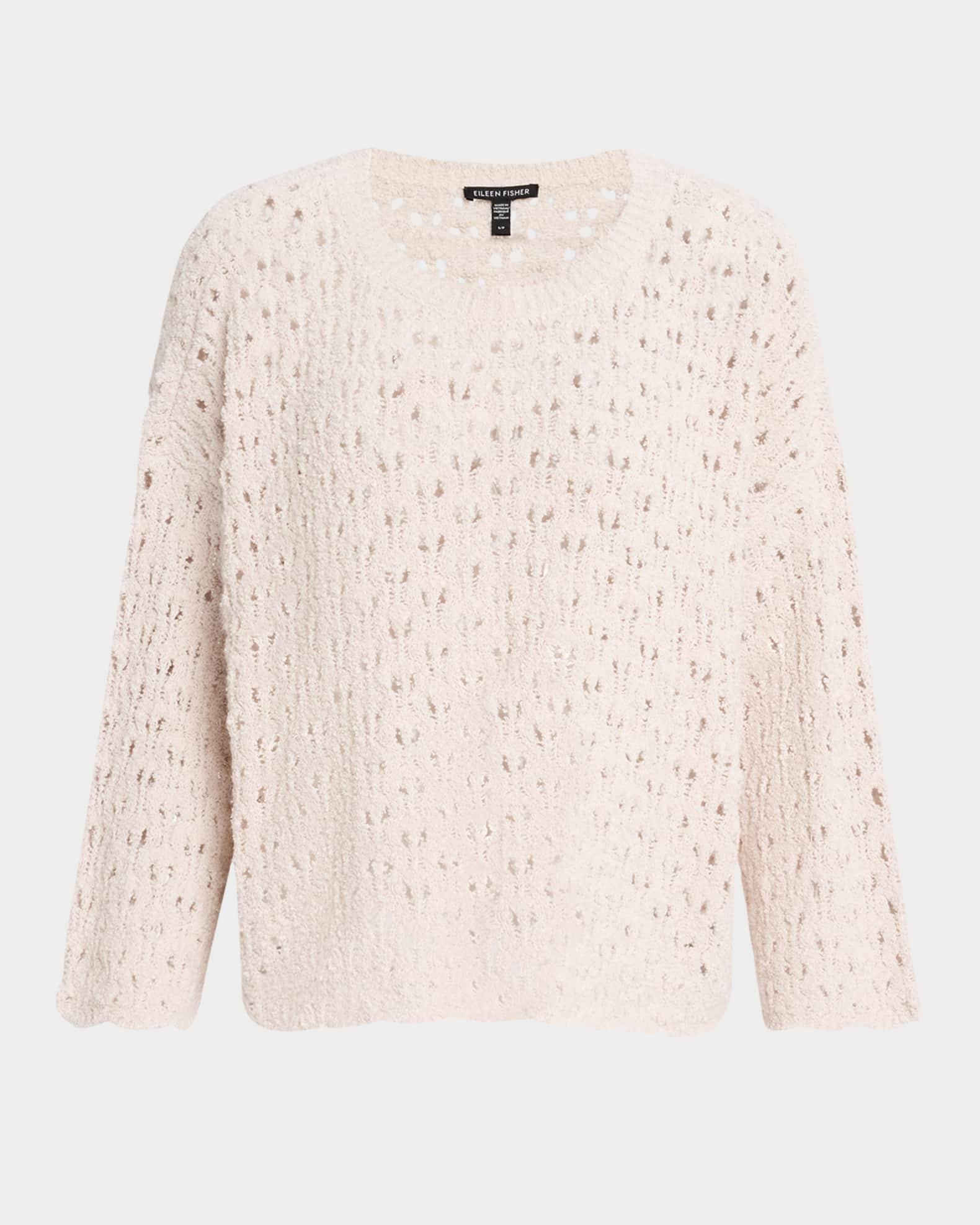 Scalloped Lace-Stitch Sweater Product Image