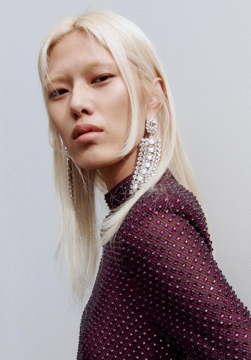 Multi Crystal Droplet Earrings Product Image