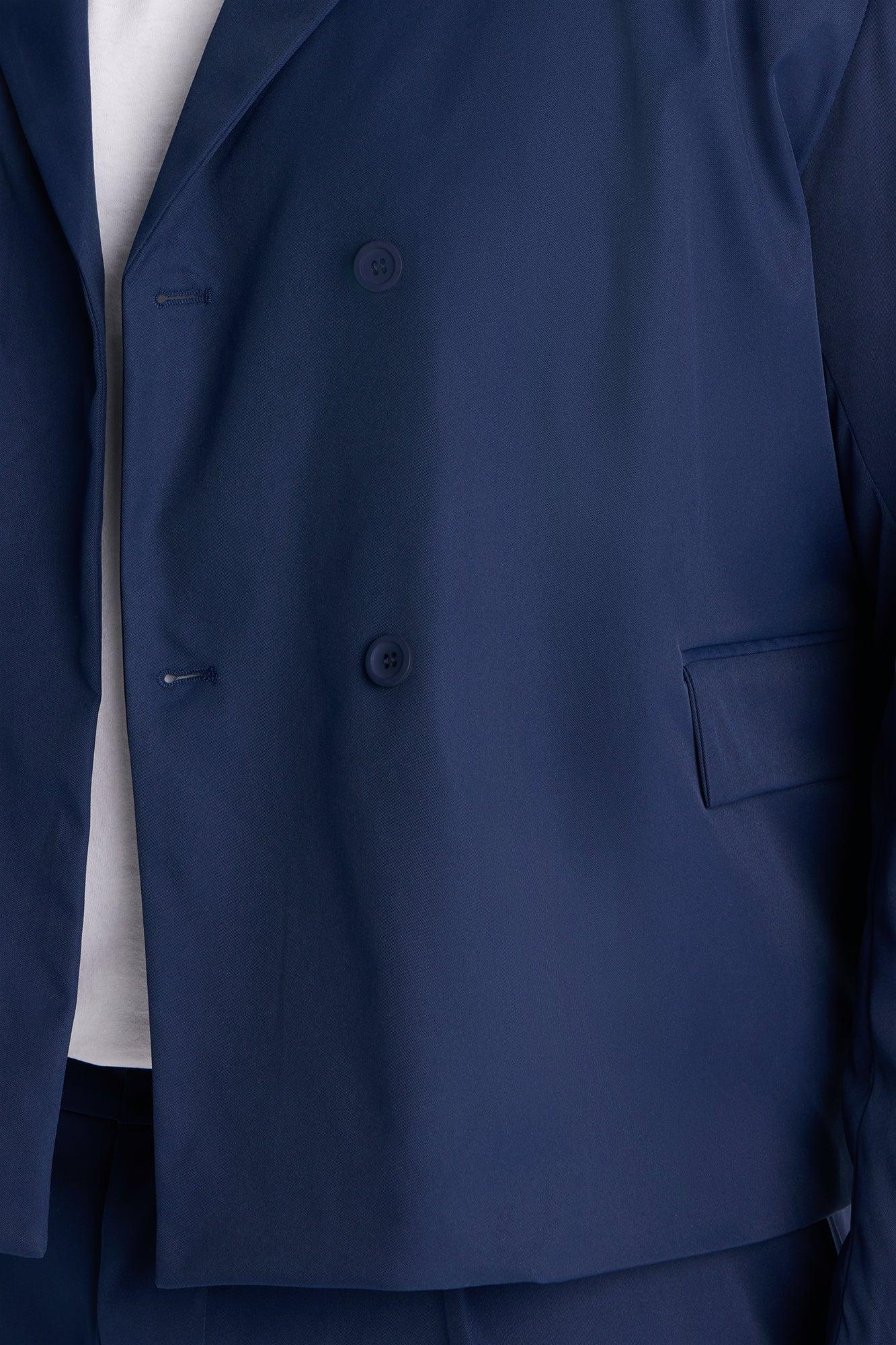 Relaxed Straight Heirloom Pleated Trouser - Navy Male Product Image