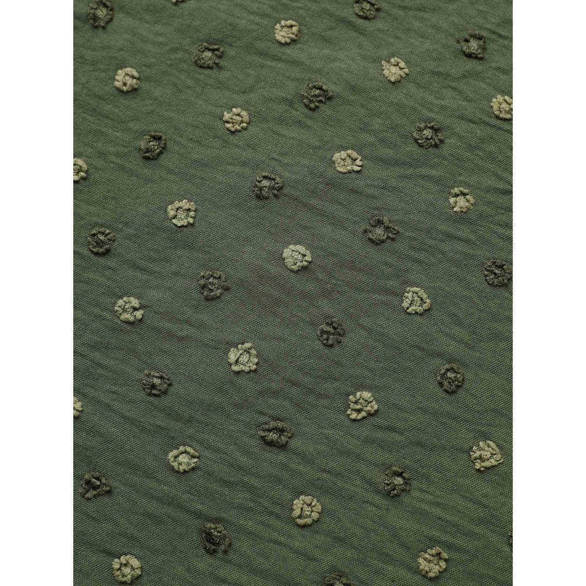 Plus Size ArmyGreen Textured Color Contrast Petal Sleeve Blouse Women Timeless Short sleeve Round Neck Elegant Blouses BloomChic 28/5X Product Image