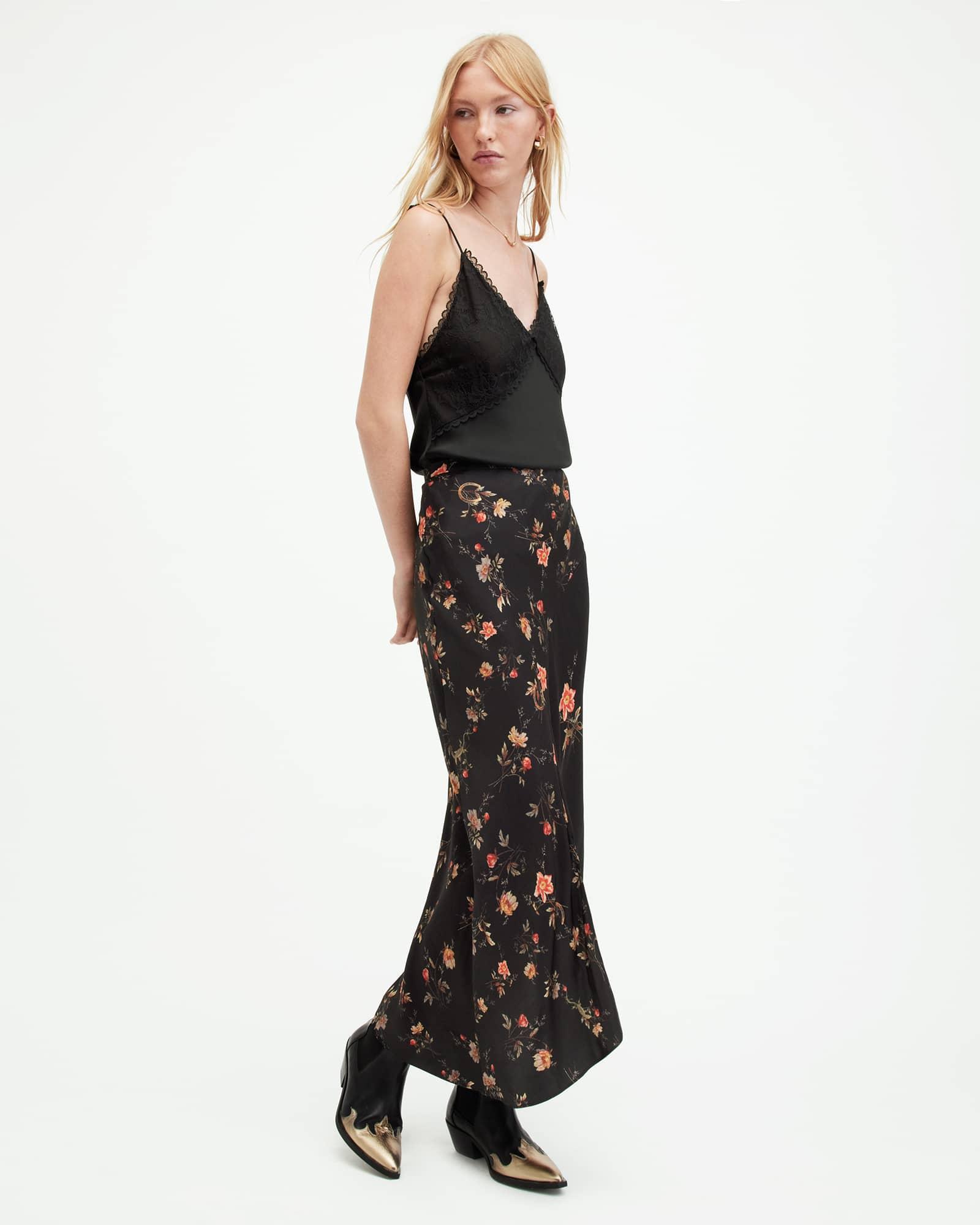 Luisa Tanana Floral Print Midi Skirt Product Image