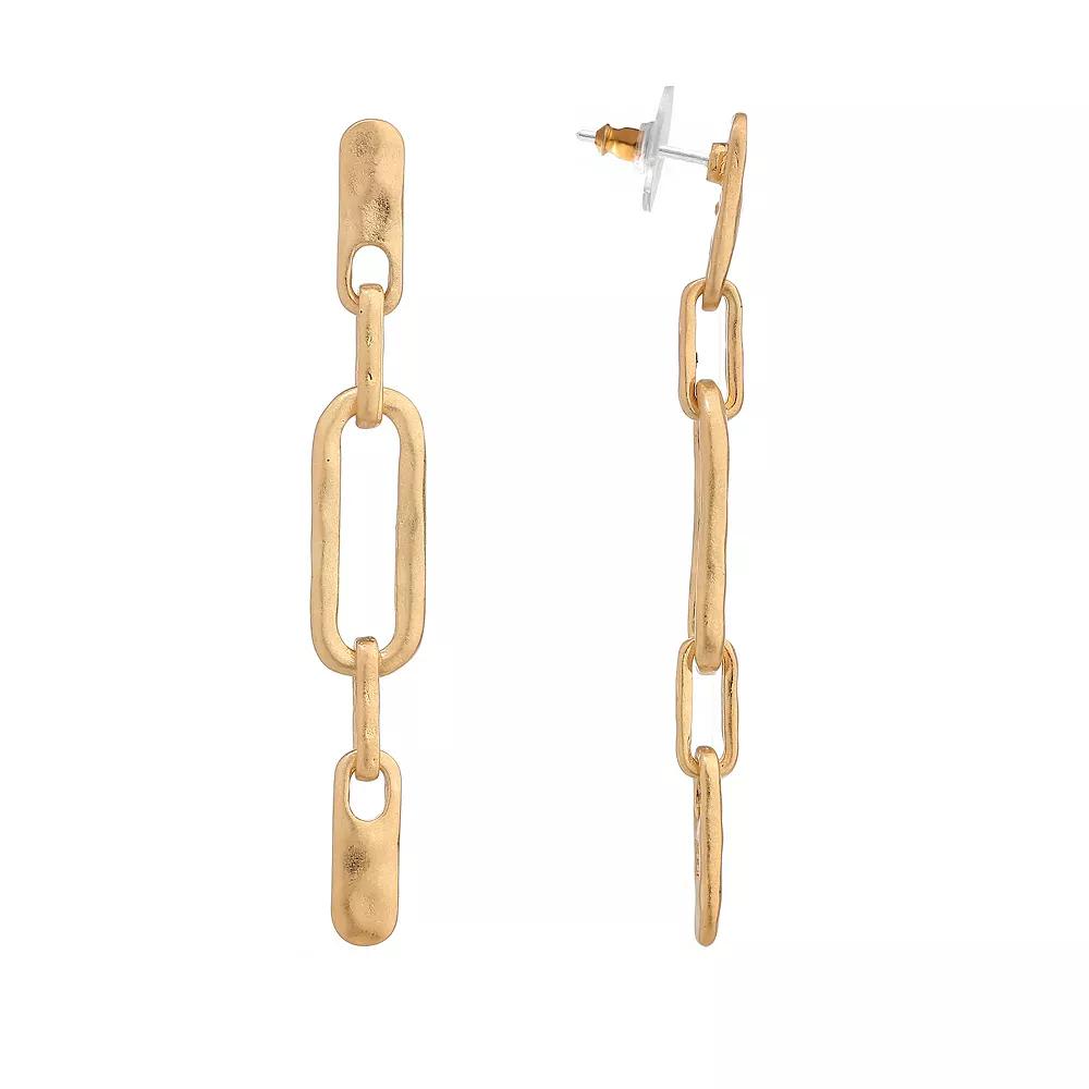 Bella Uno Link Post Dangle Earrings, Women's, Gold Tone Product Image